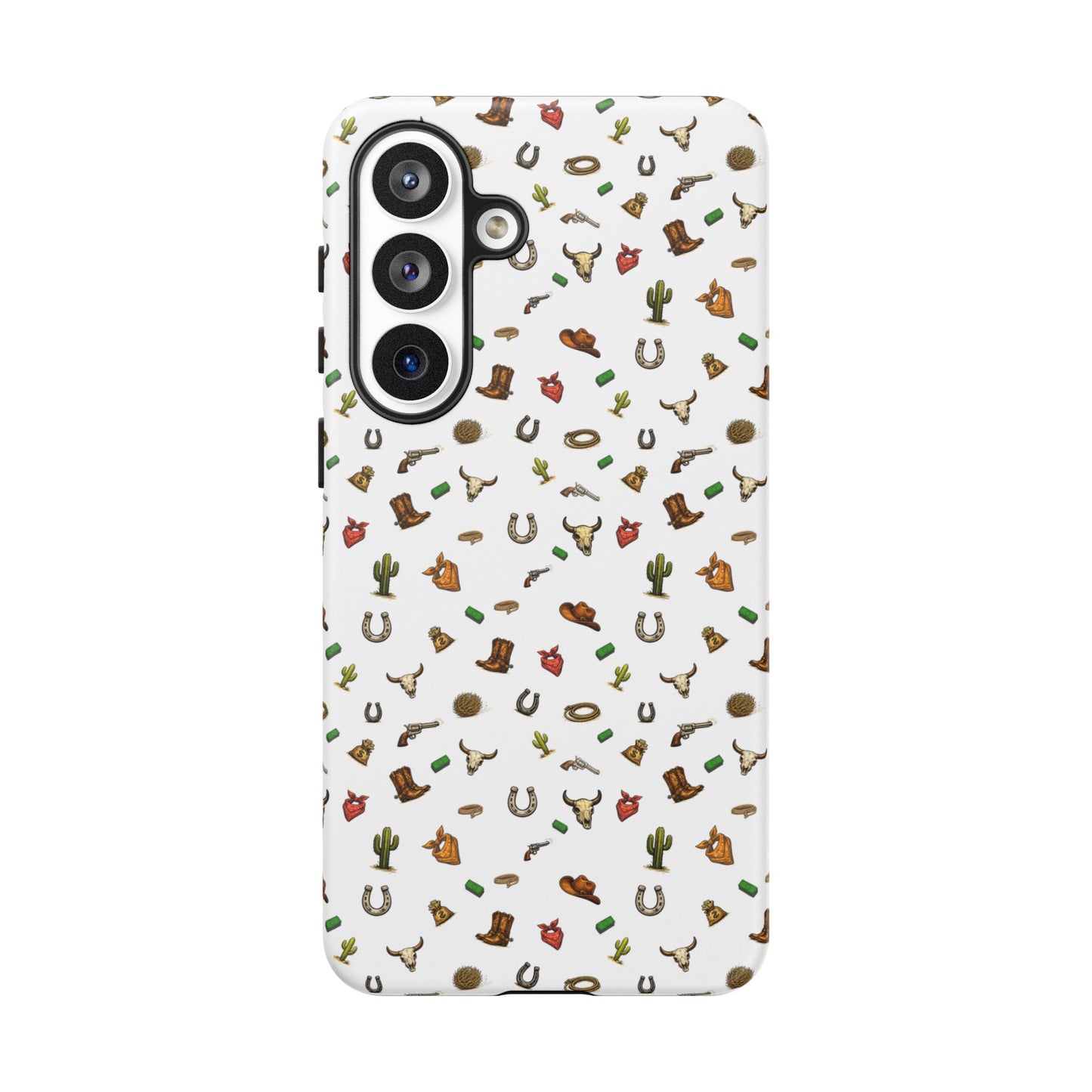 Western Pattern Phone Case — Cowboy Boots, Hats, Horseshoes & Cactus Tough Case