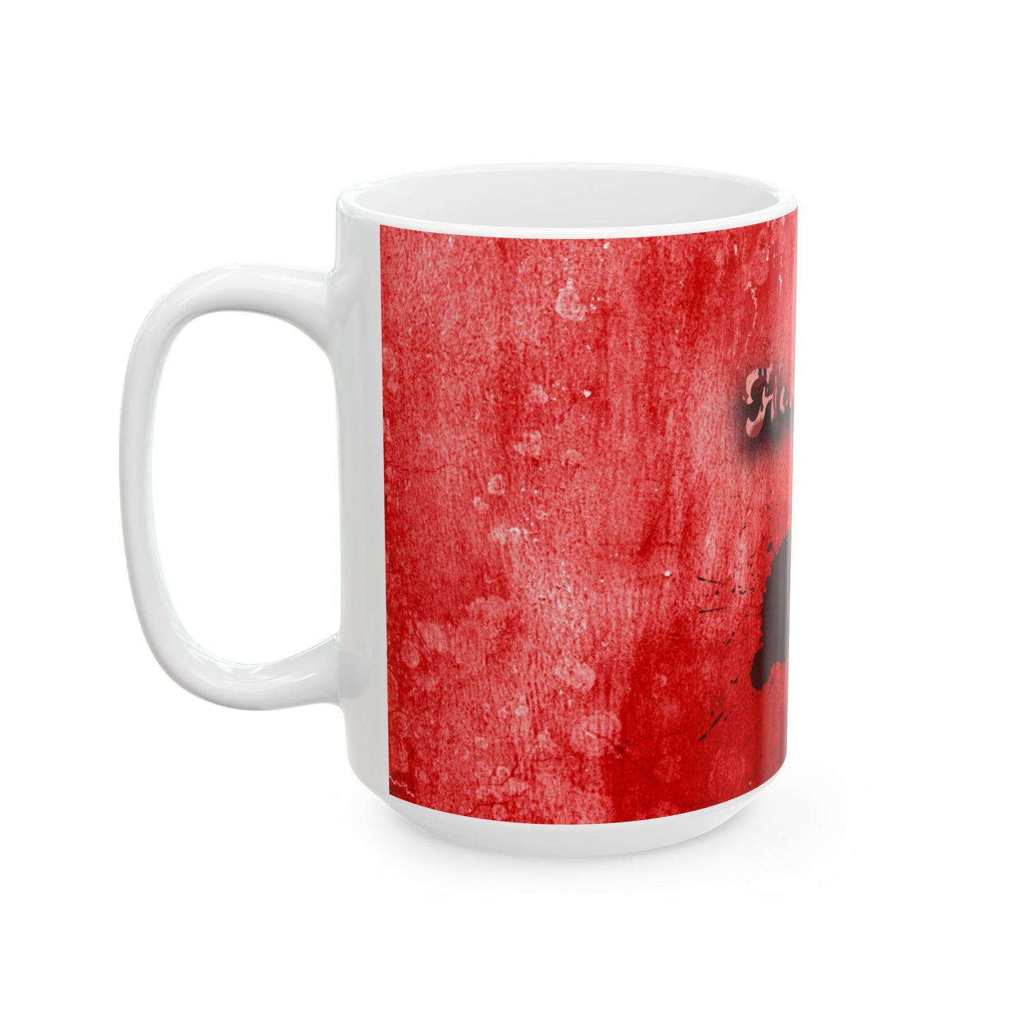 Horror Movies & Chill Ceramic Mug — Blood-Red Grunge 11oz/15oz