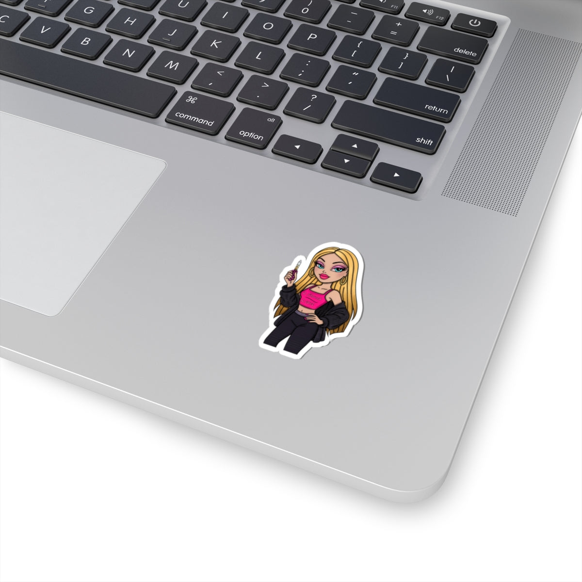 Blonde Bombshell Cosmetic Girl Kiss-Cut Sticker