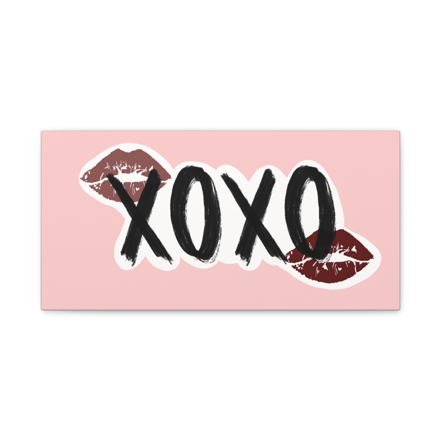 XOXO Kiss Wall Canvas — Pink Romantic Home Décor for Valentine’s Day