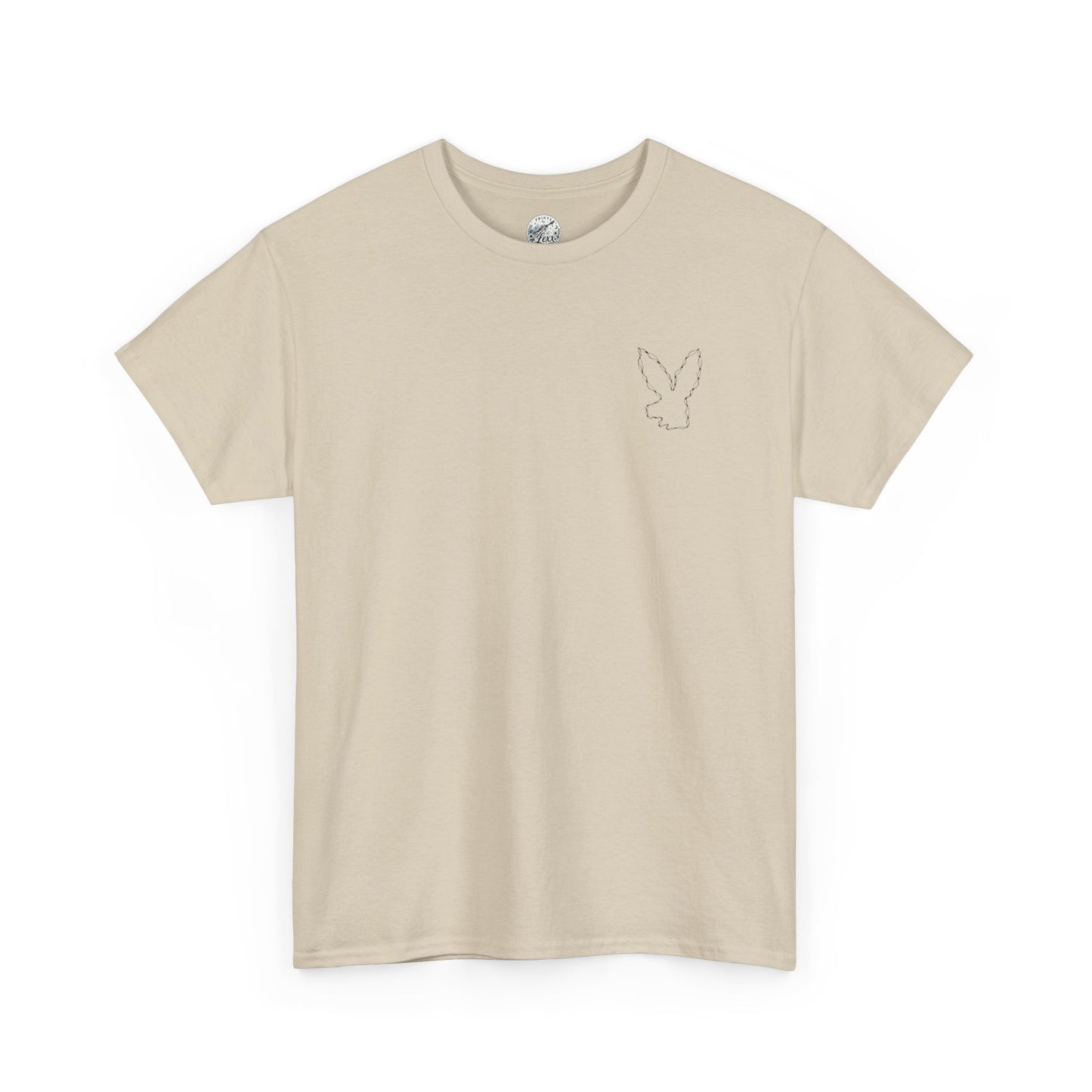 Bunny Outline Tee — Minimal Floral Rabbit Graphic T‑Shirt
