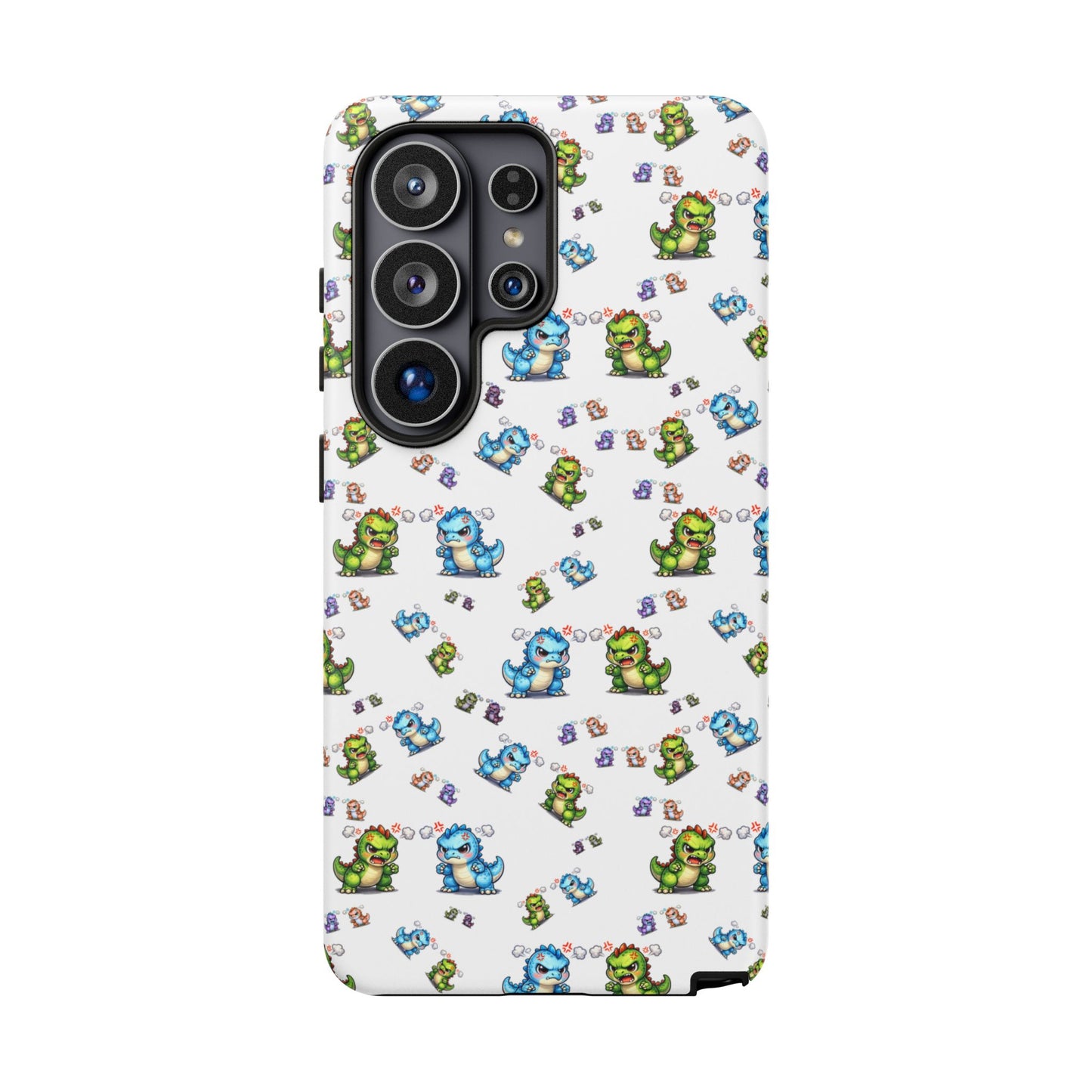 Cute Dino Pattern Phone Case — Playful Cartoon Dinosaur Tough Phone Cover
