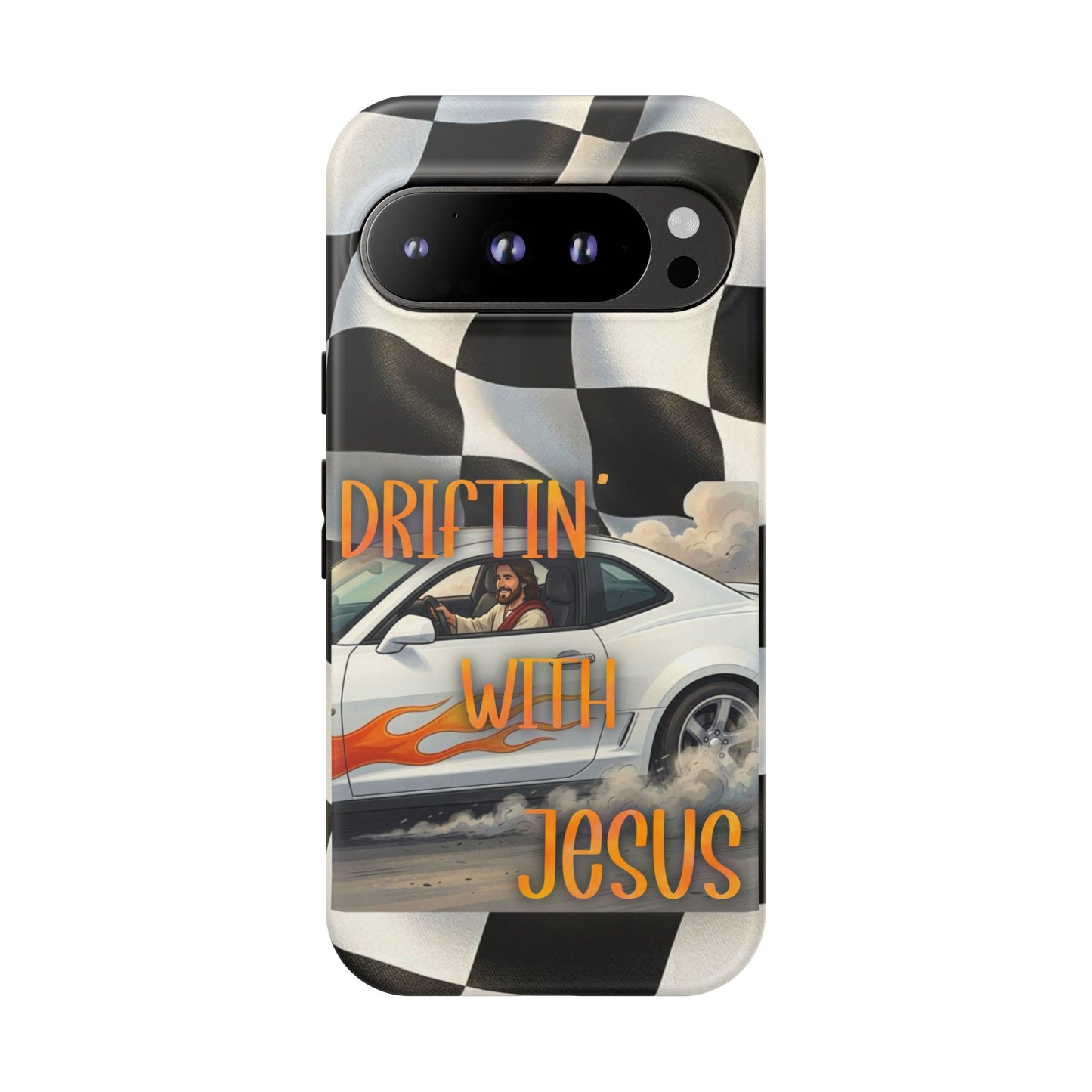 Phone Case — "Driftin' With Jesus" Racing Crosscheck Design - Samsung/ Google phones