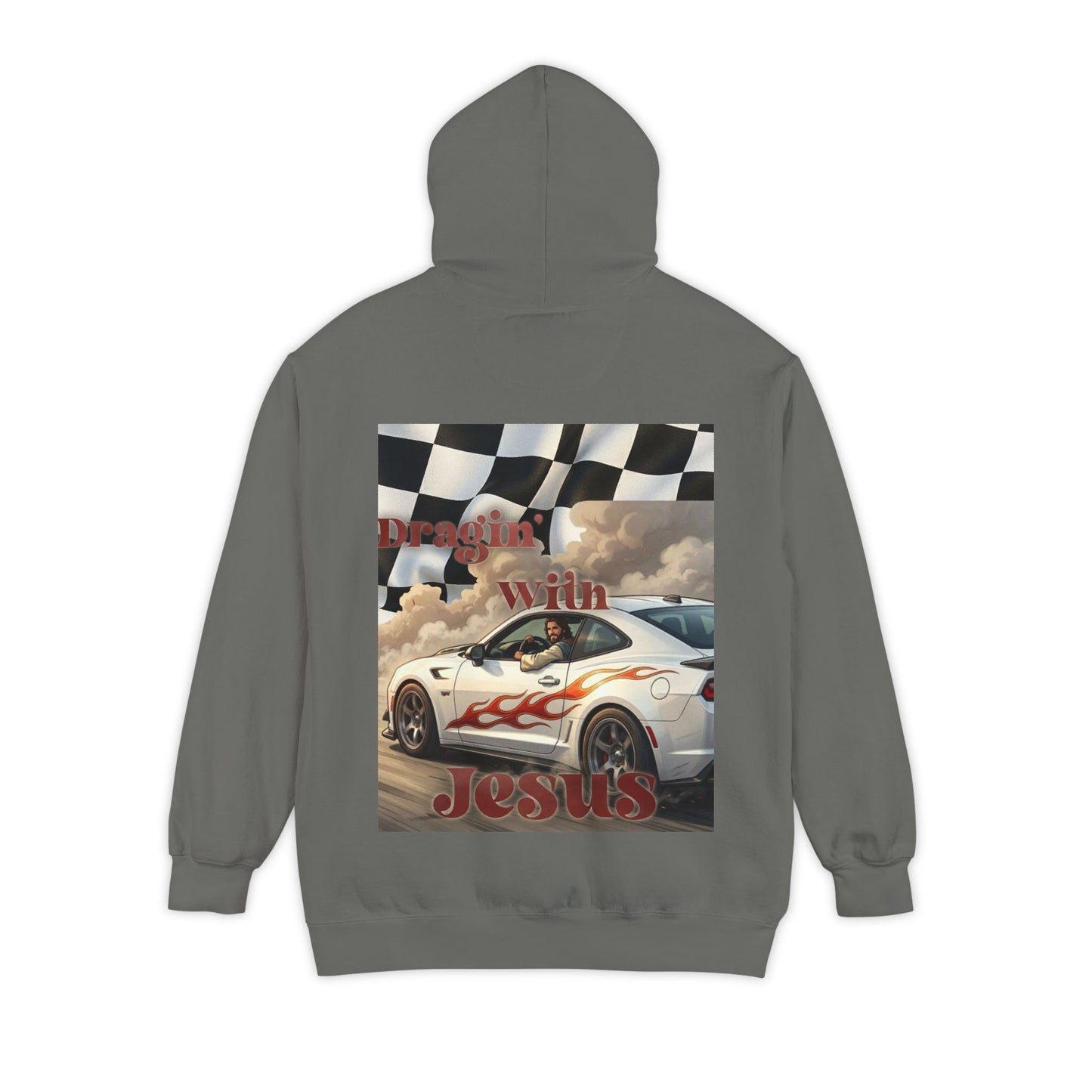 Dragin with Jesus Hoodie — Small Chest Print