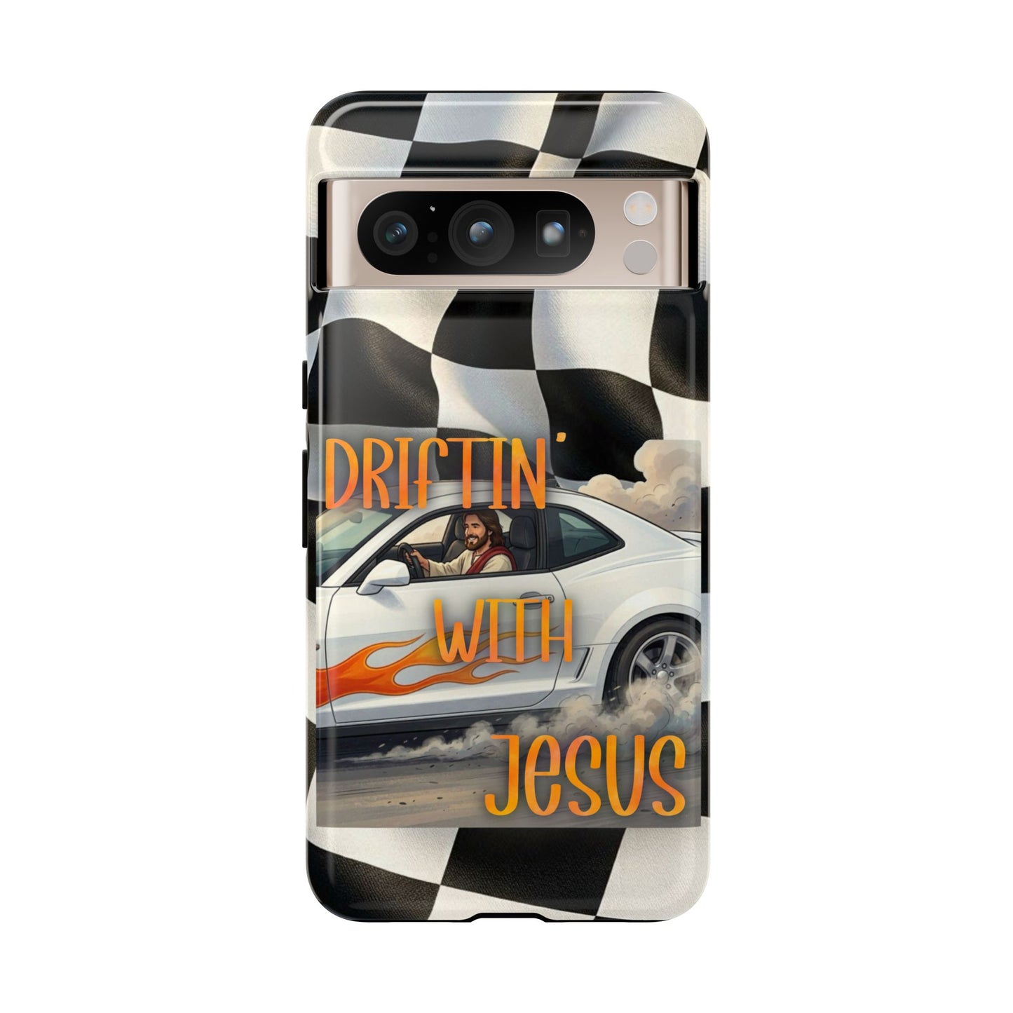 Phone Case — "Driftin' With Jesus" Racing Crosscheck Design - Samsung/ Google phones