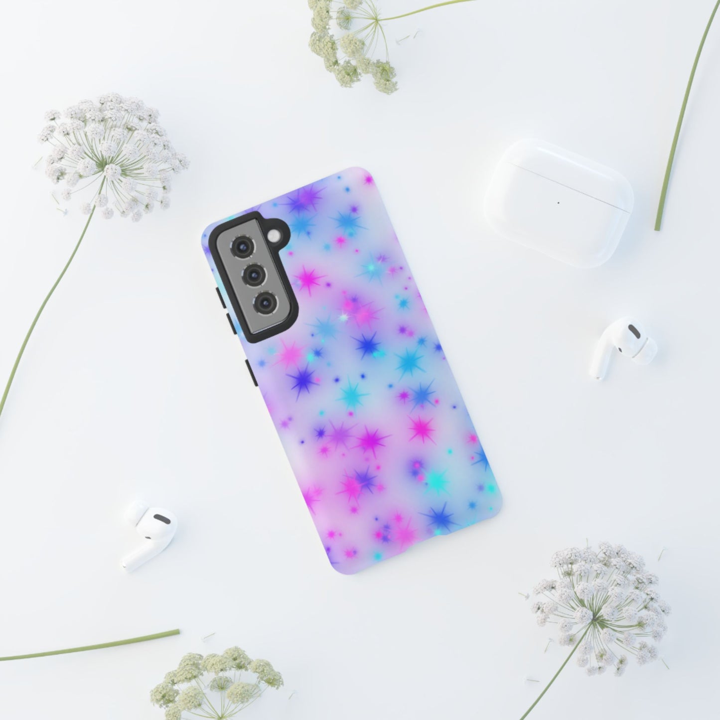 Galaxy Sparkle Tough Phone Case - Pastel Starburst Protective Cover