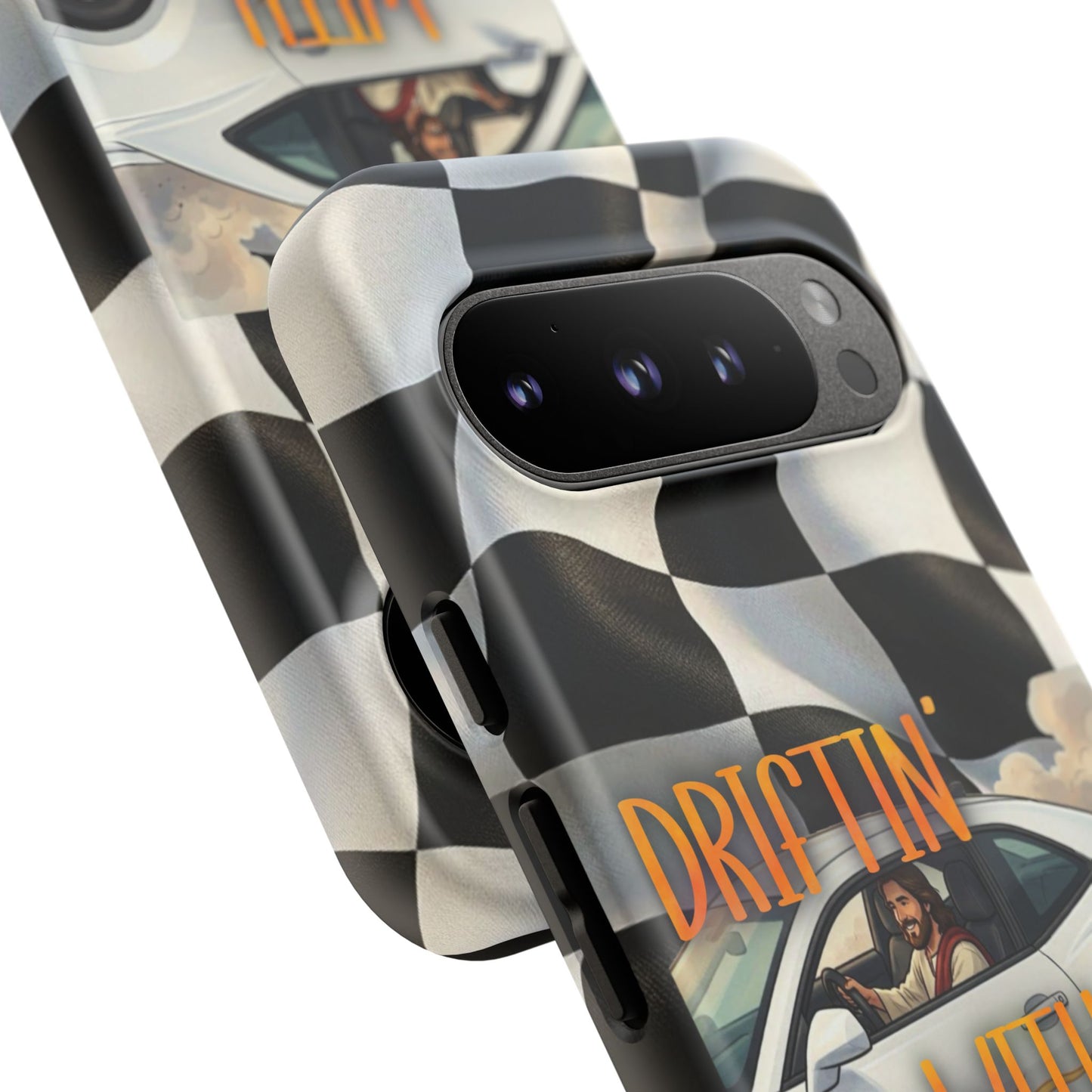 Phone Case — "Driftin' With Jesus" Racing Crosscheck Design - Samsung/ Google phones