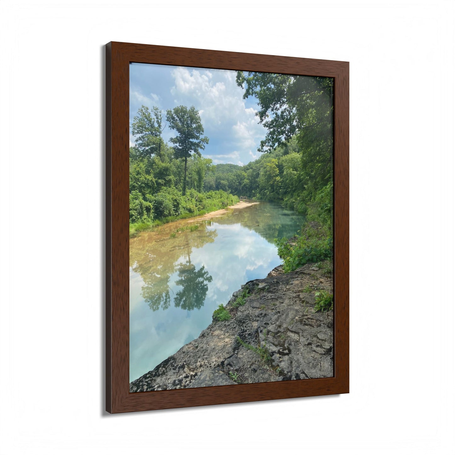 Framed Nature Poster — Serene River Landscape Wall Art