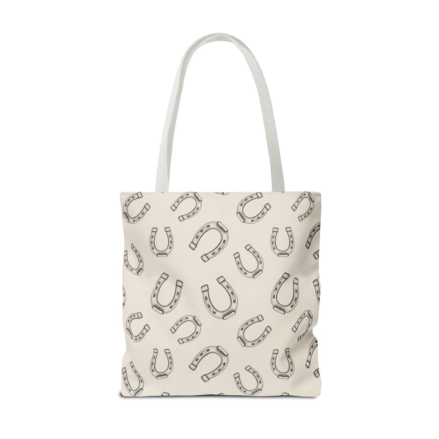 Horseshoe Pattern Tote Bag – Lucky Neutral Printed Canvas Tote