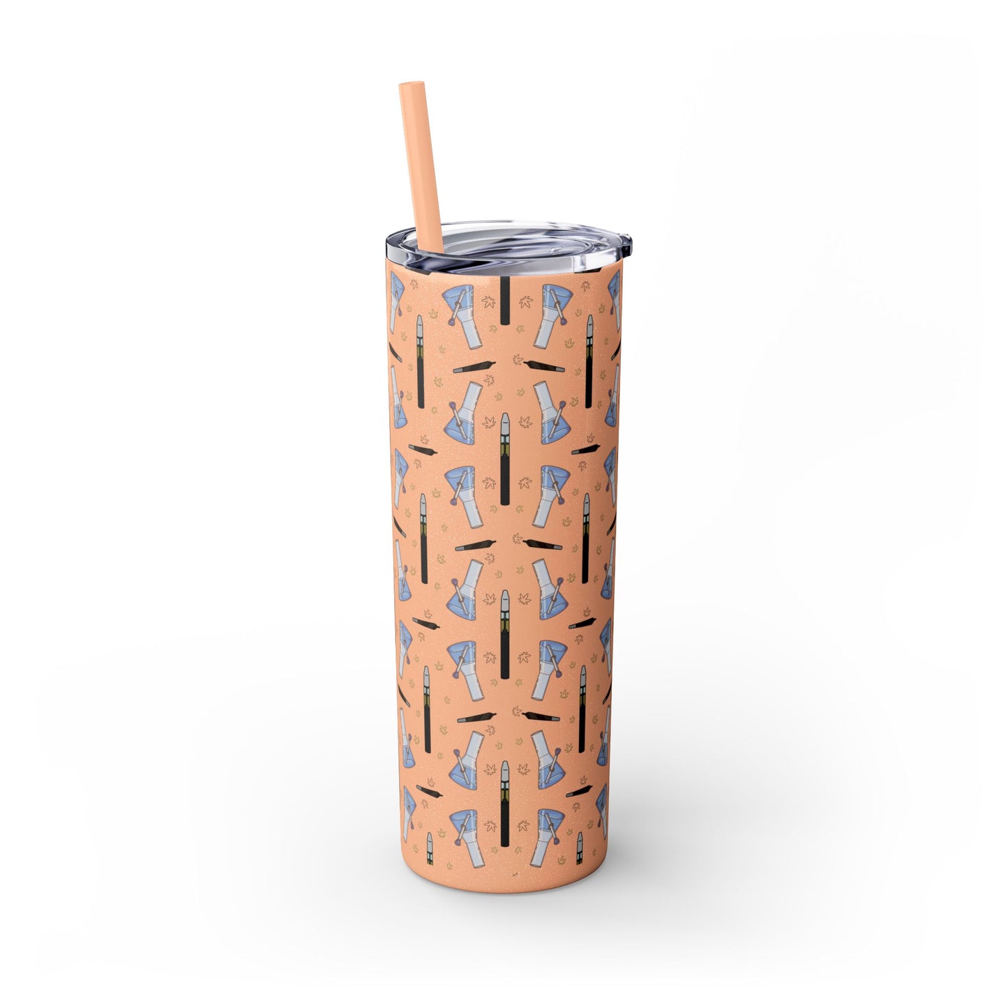 20oz Skinny Tumbler – Bongs & Penjamin Pattern | Travel Straw Cup for Stylists