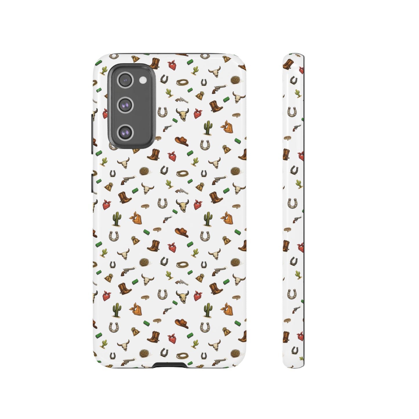 Western Pattern Phone Case — Cowboy Boots, Hats, Horseshoes & Cactus Tough Case