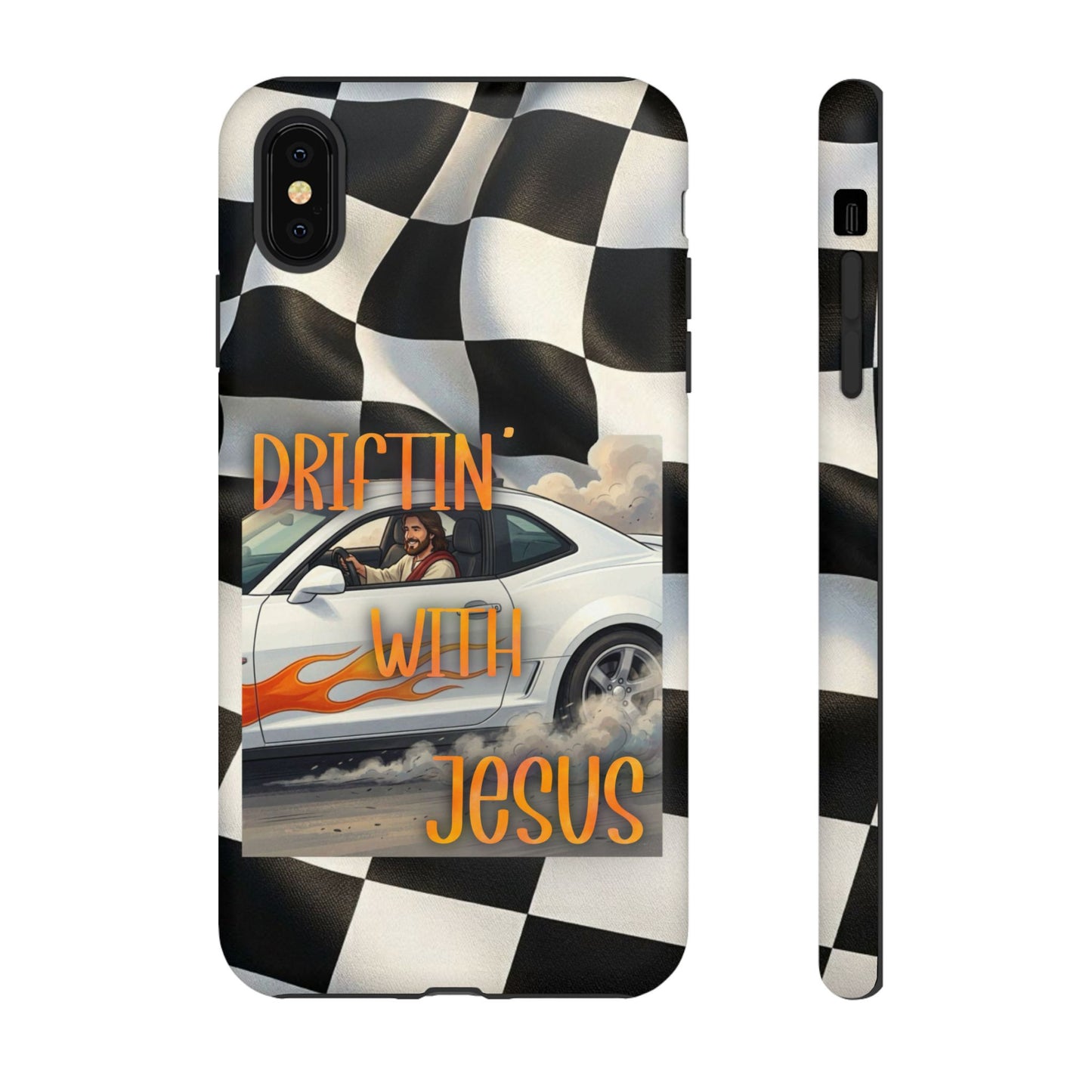 Phone Case — "Driftin' with Jesus" Racing Flag Design- iPhone