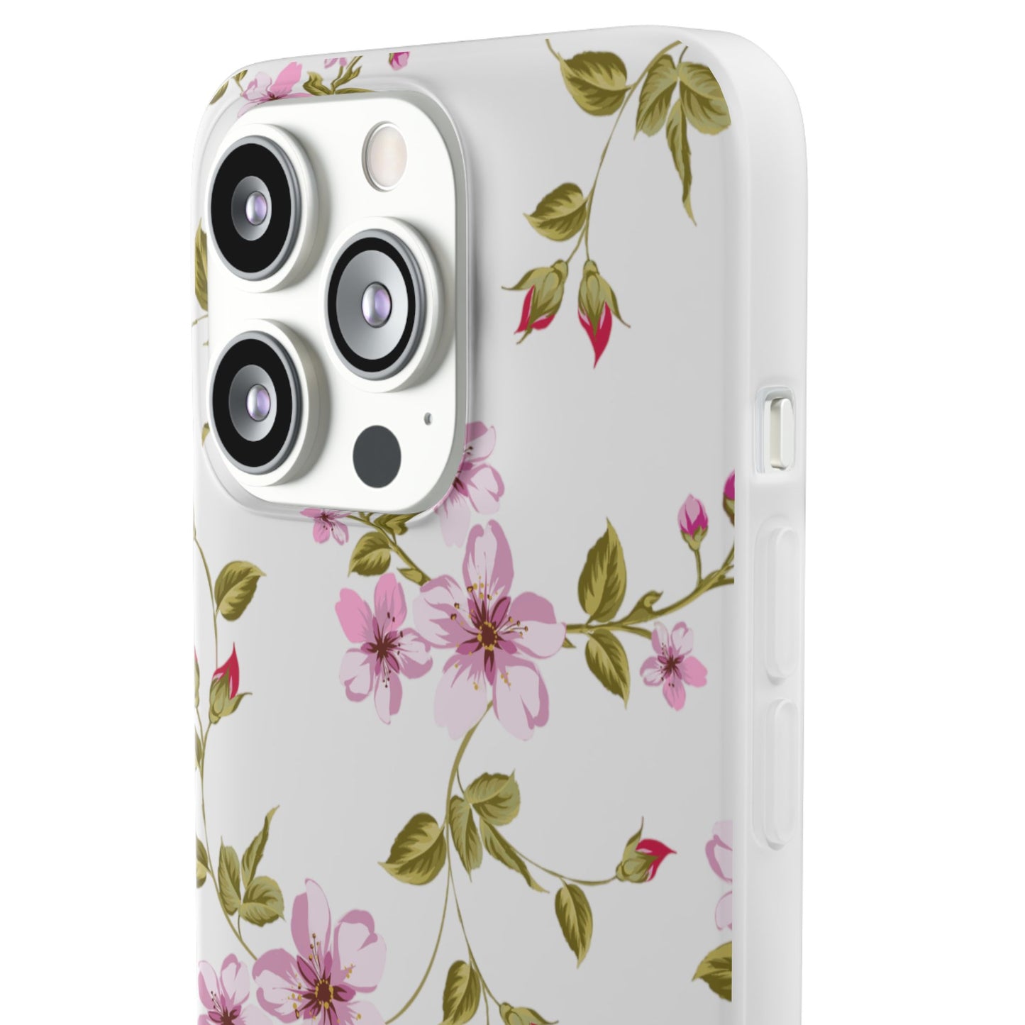 Floral Pink Blossom Flexi Case — Slim Protective Phone Case with Watercolor Cherry Blossom Design