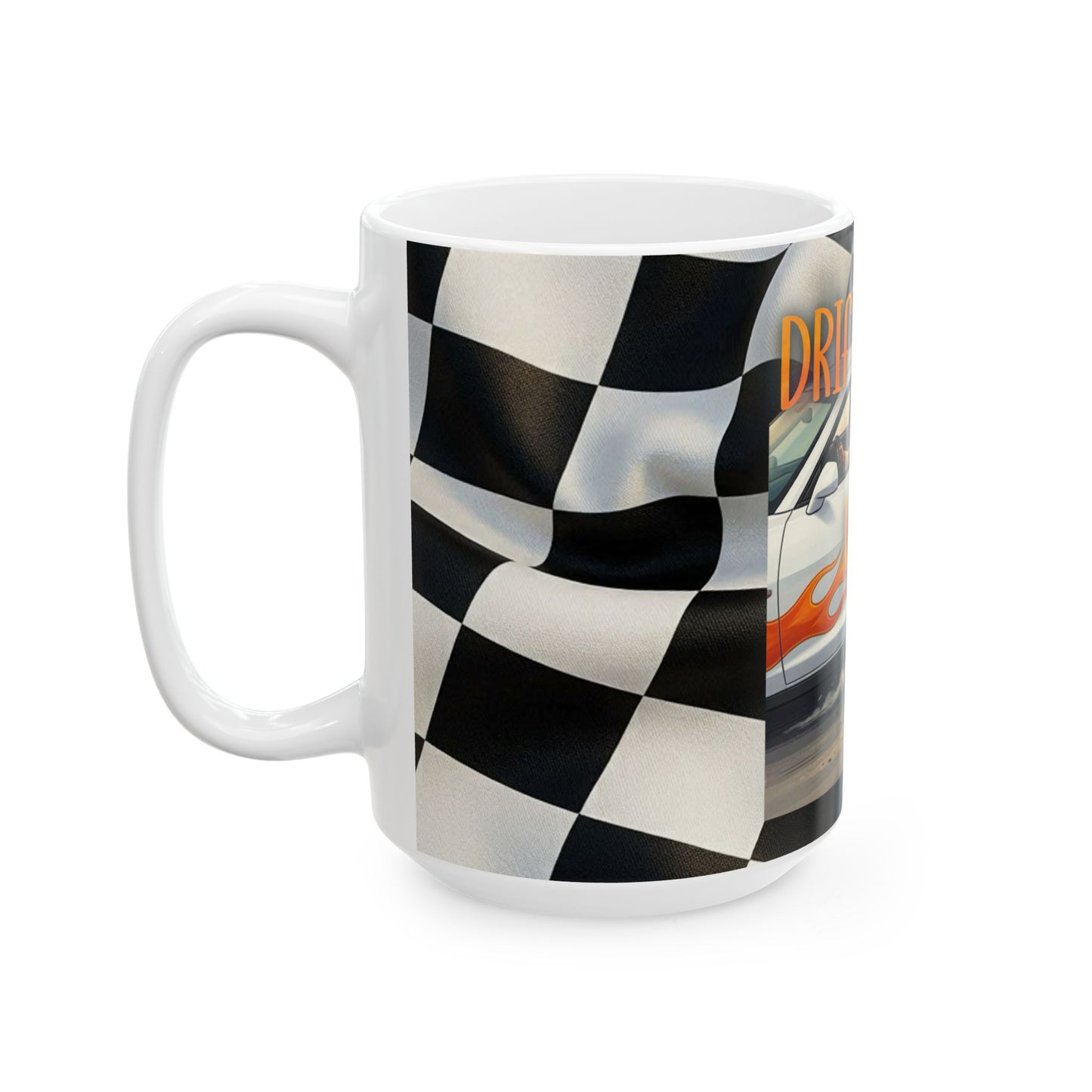 Driftin' With Jesus Ceramic Mug — Christian Racing Coffee Cup (11oz, 15oz)
