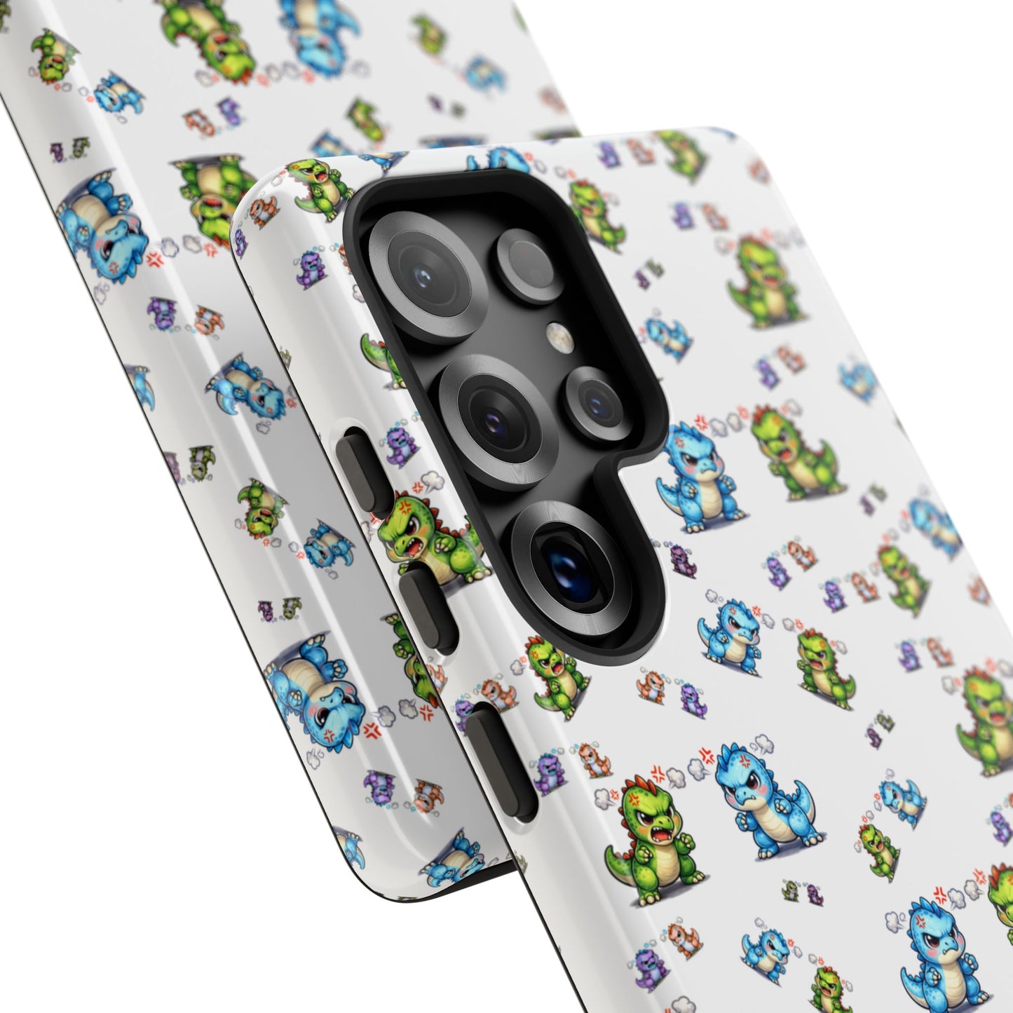 Cute Dino Pattern Phone Case — Playful Cartoon Dinosaur Tough Phone Cover