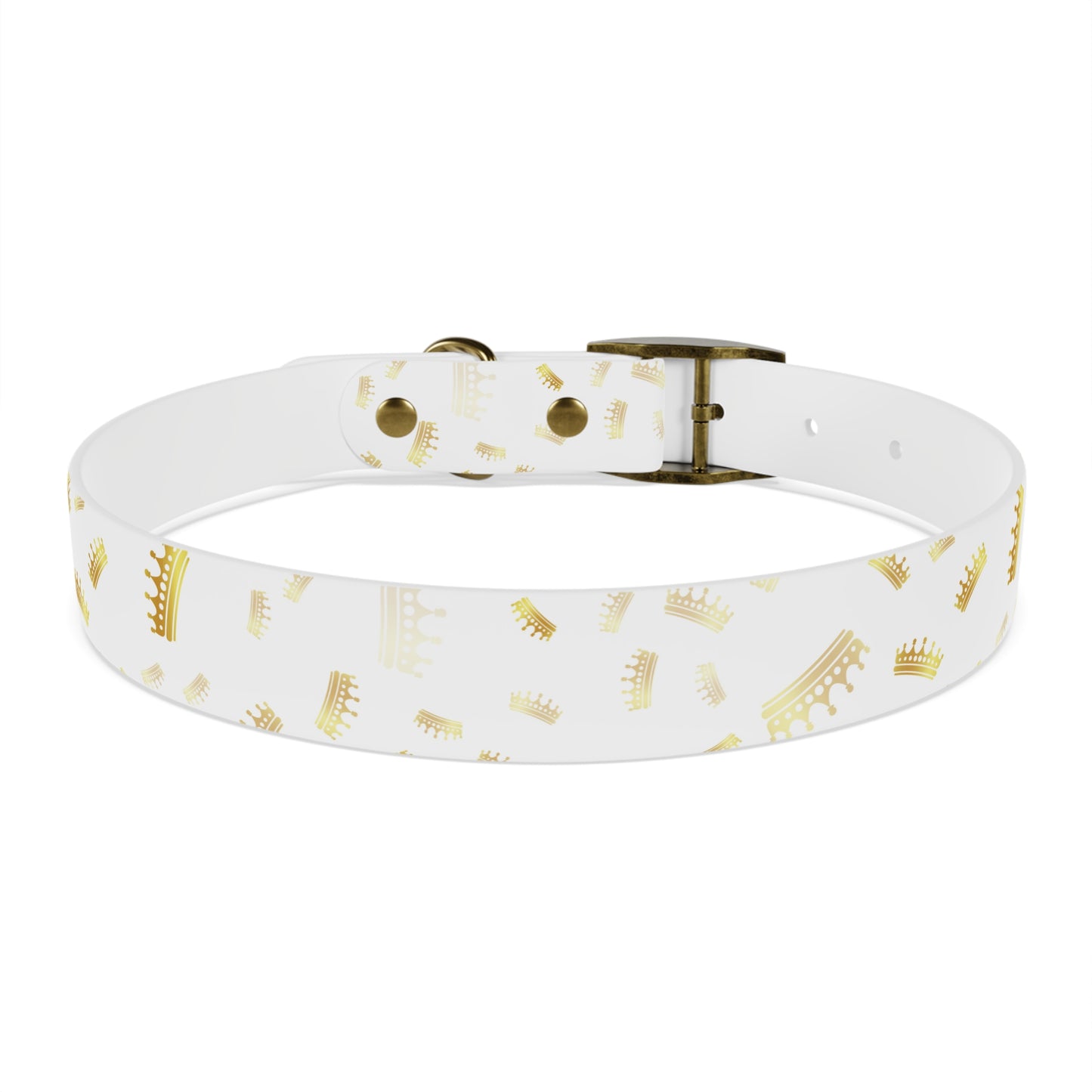 Gold Crown Pattern Dog Collar — Royal Pet Collar for Small & Large Dogs