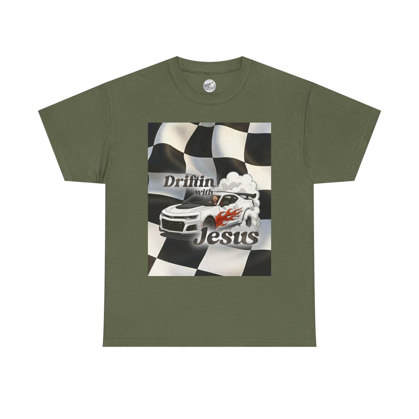 Driftin' with Jesus Tee — Christian Racing Graphic T-Shirt