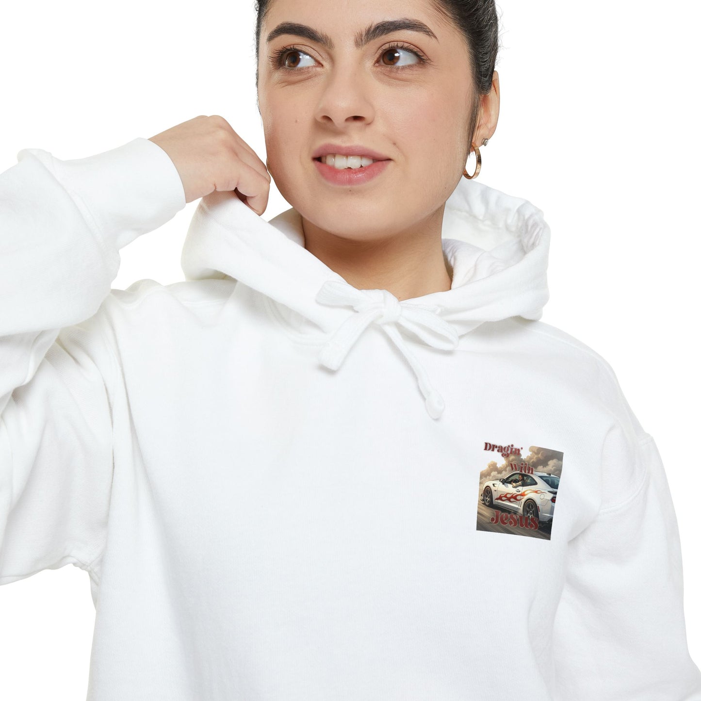 Dragin with Jesus Hoodie — Small Chest Print