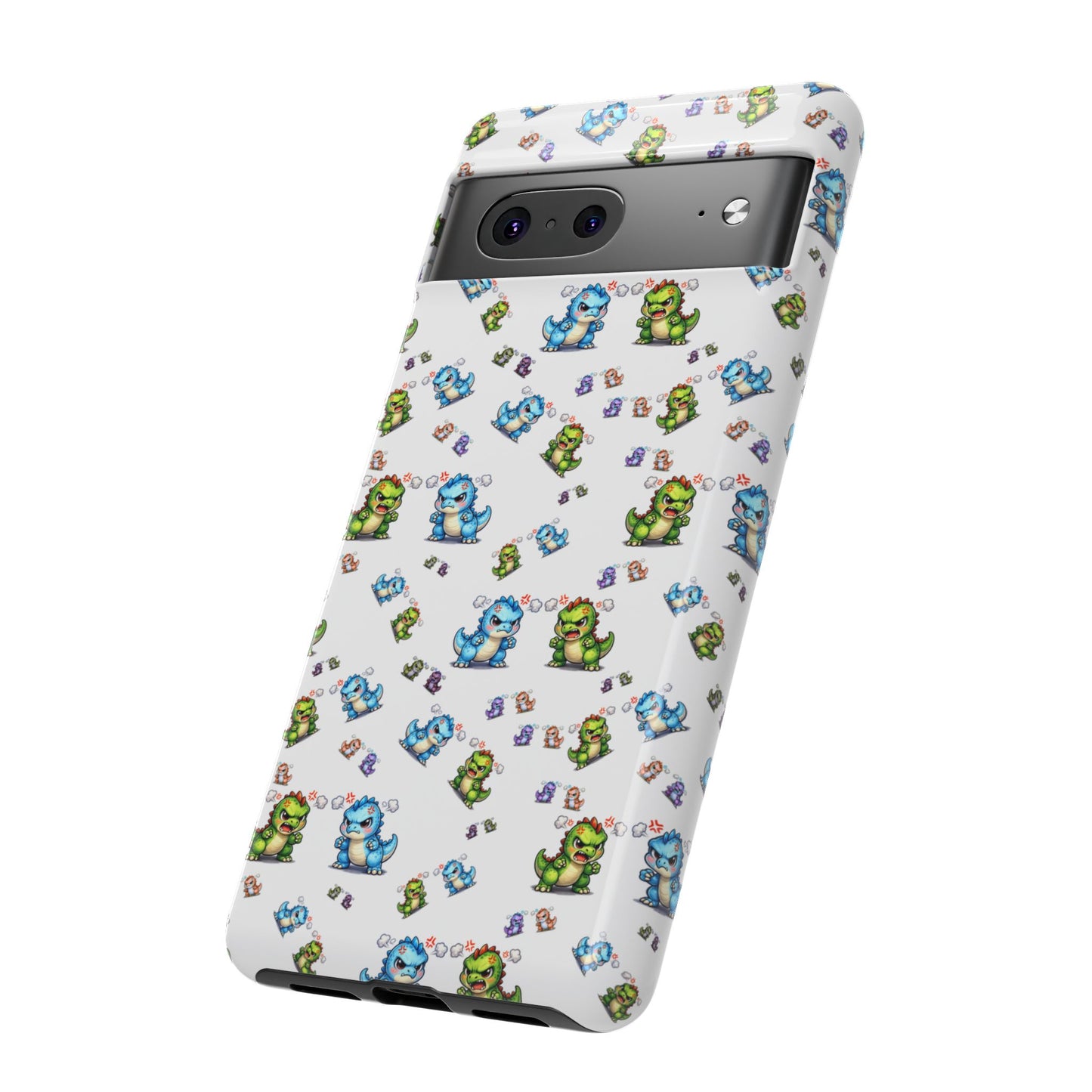 Cute Dino Pattern Phone Case — Playful Cartoon Dinosaur Tough Phone Cover
