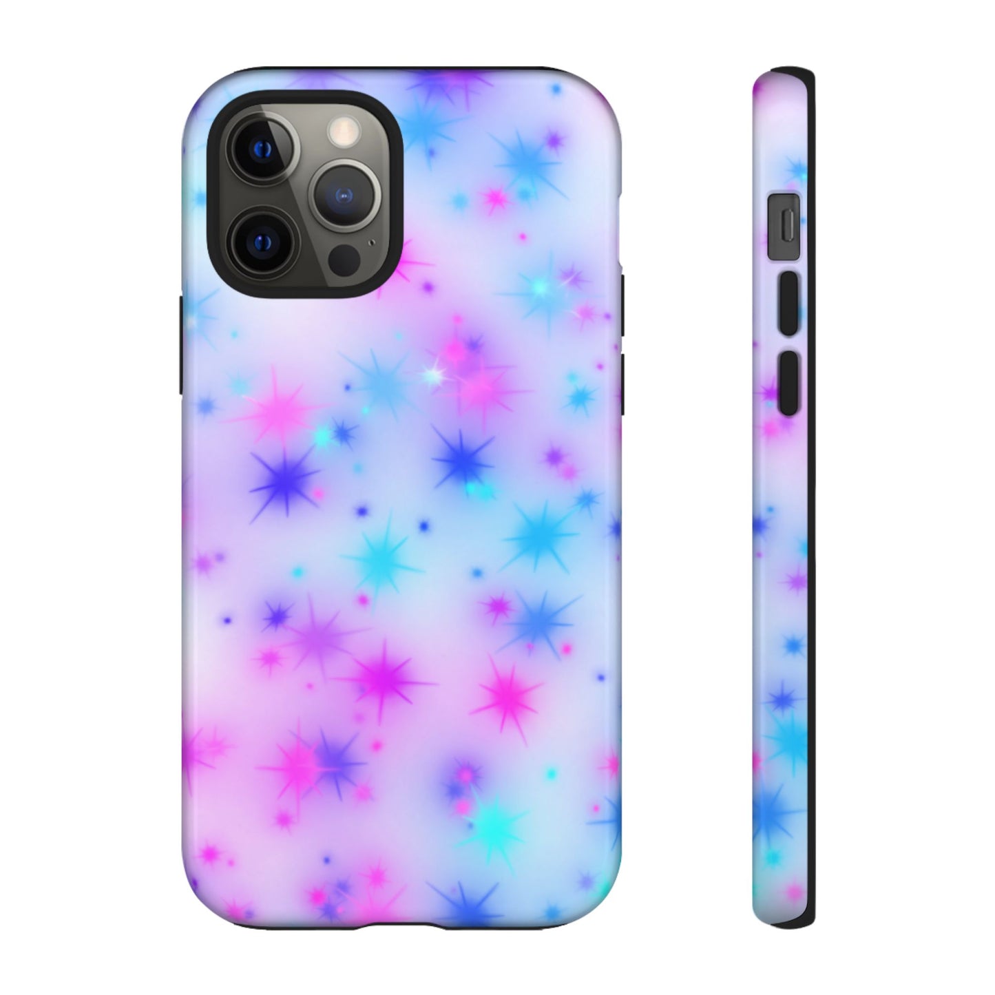 Galaxy Starburst Tough Phone Case — Pastel Pink & Blue Sparkle Protective Cover