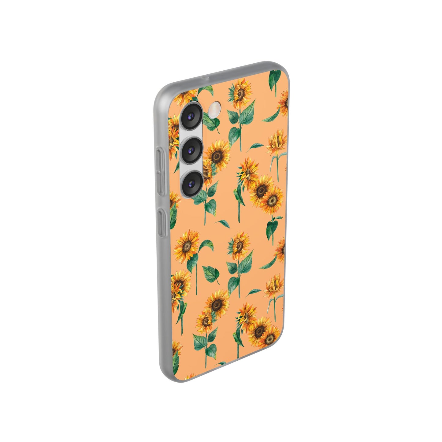 Sunflower Pattern Phone Case — Floral Peach Slim Flexi Case
