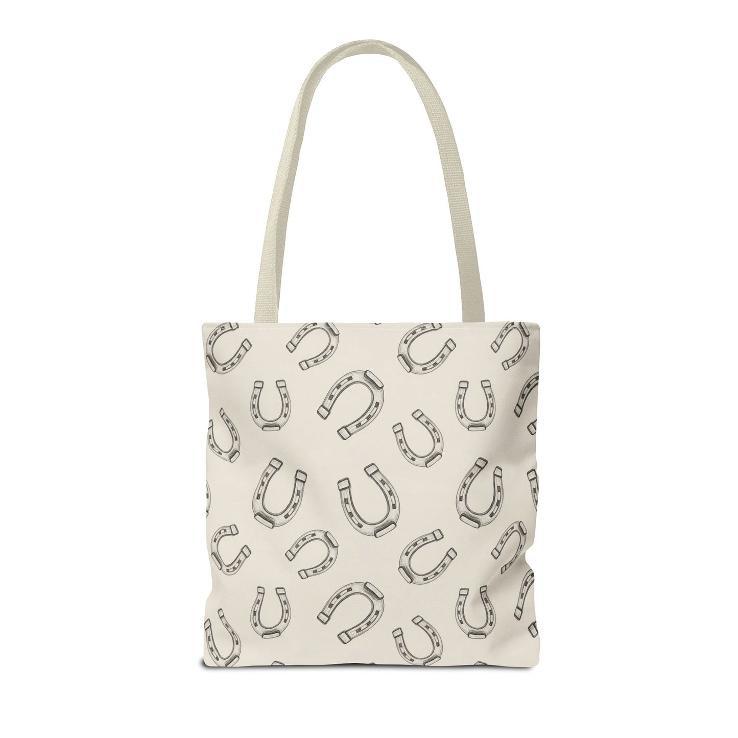 Horseshoe Pattern Tote Bag – Lucky Neutral Printed Canvas Tote