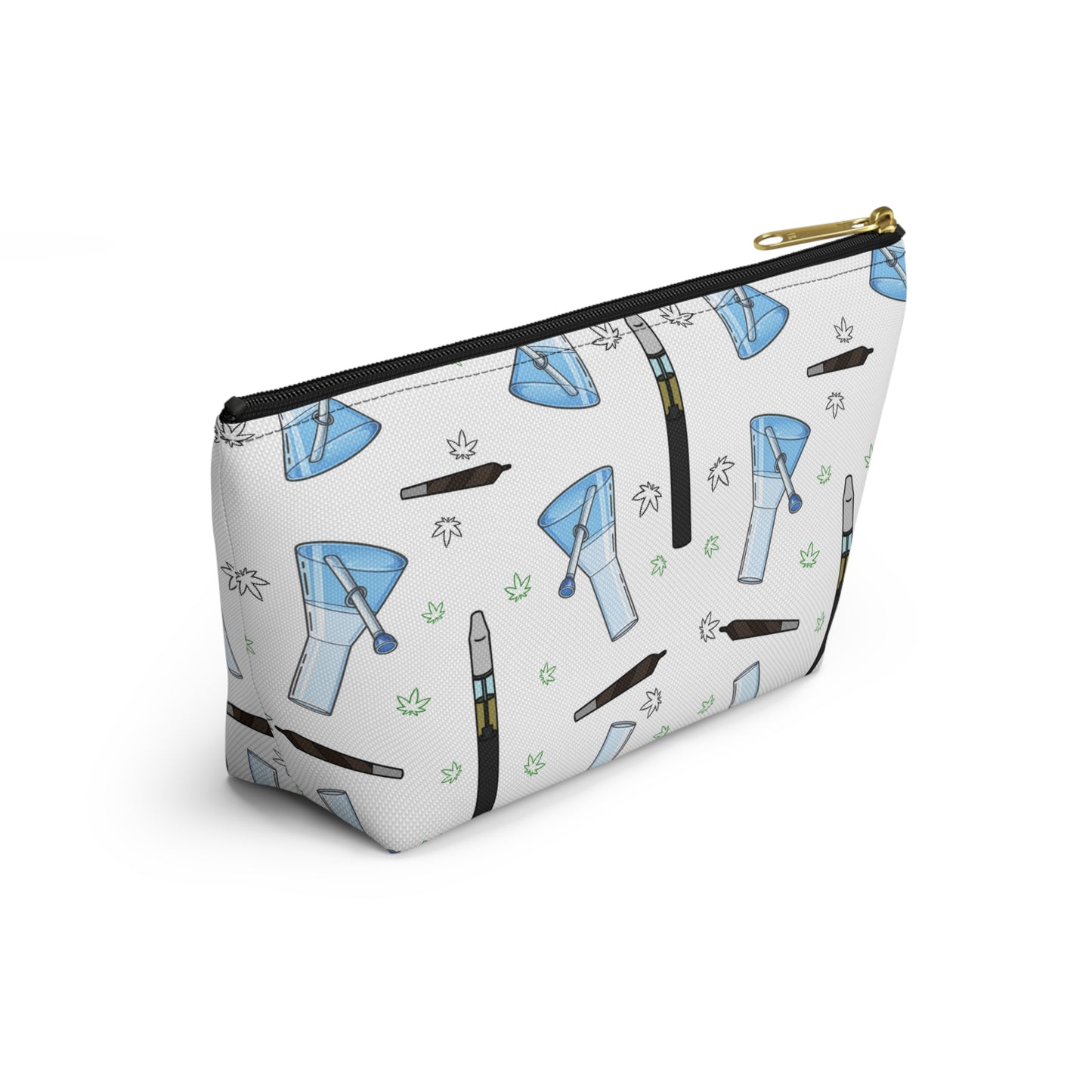 Vape & Accessories Pattern T-Bottom Accessory Pouch — Travel Makeup & Gadget Organizer