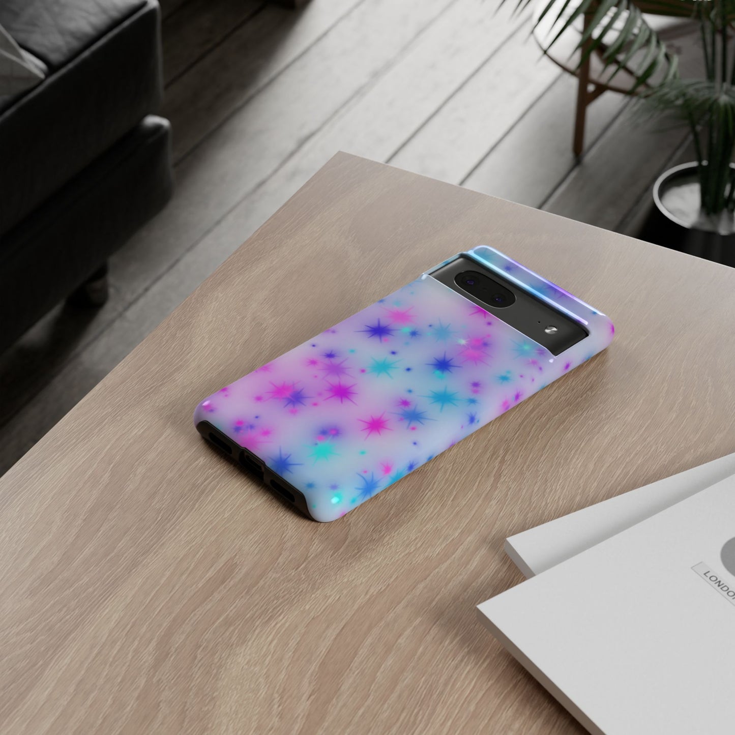 Galaxy Sparkle Tough Phone Case - Pastel Starburst Protective Cover