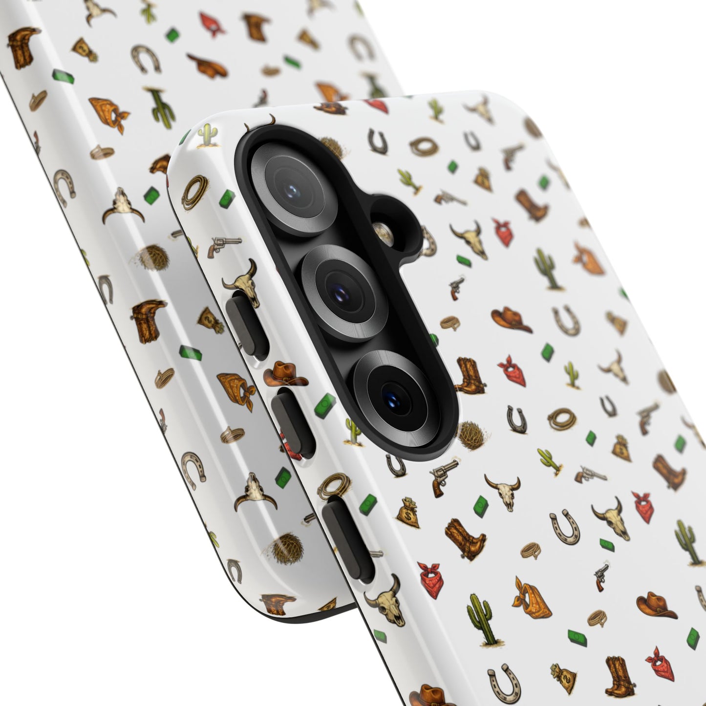 Western Pattern Phone Case — Cowboy Boots, Hats, Horseshoes & Cactus Tough Case