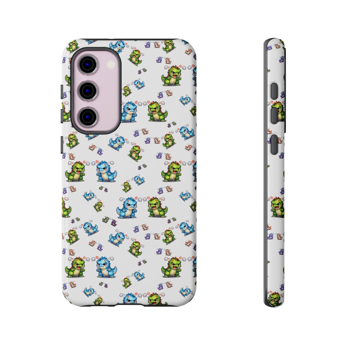 Cute Dino Pattern Phone Case — Playful Cartoon Dinosaur Tough Phone Cover