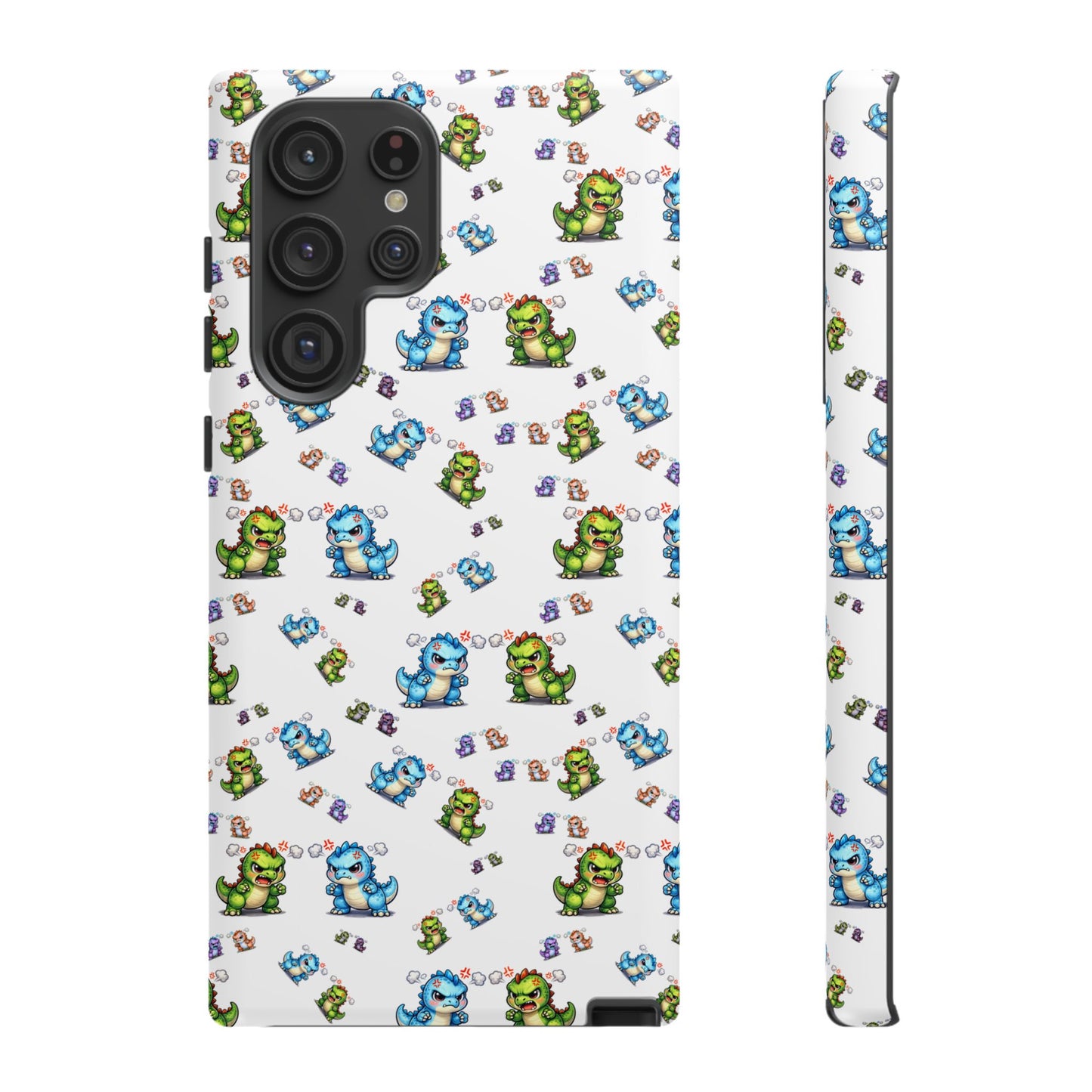 Cute Dino Pattern Phone Case — Playful Cartoon Dinosaur Tough Phone Cover