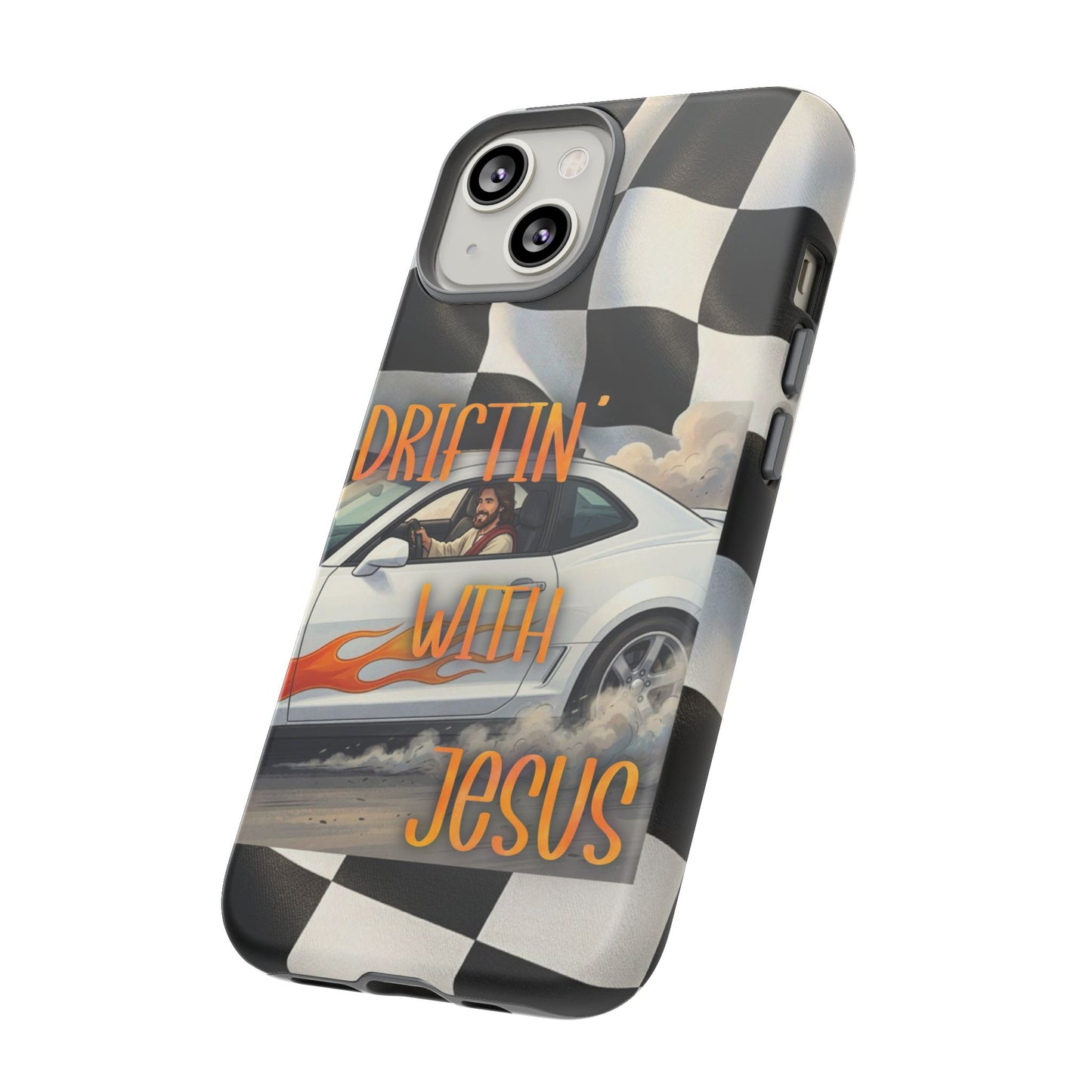 Phone Case — "Driftin' with Jesus" Racing Flag Design- iPhone