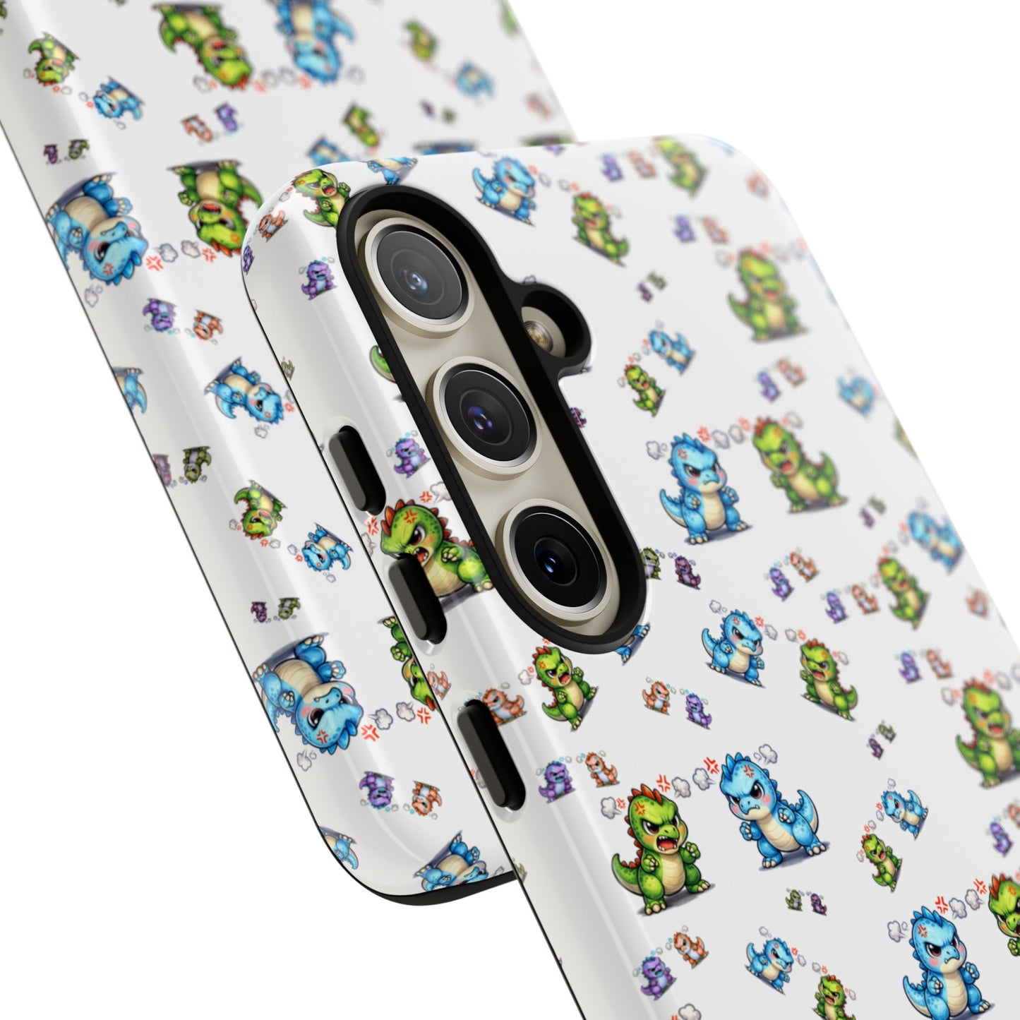 Cute Dino Pattern Phone Case — Playful Cartoon Dinosaur Tough Phone Cover