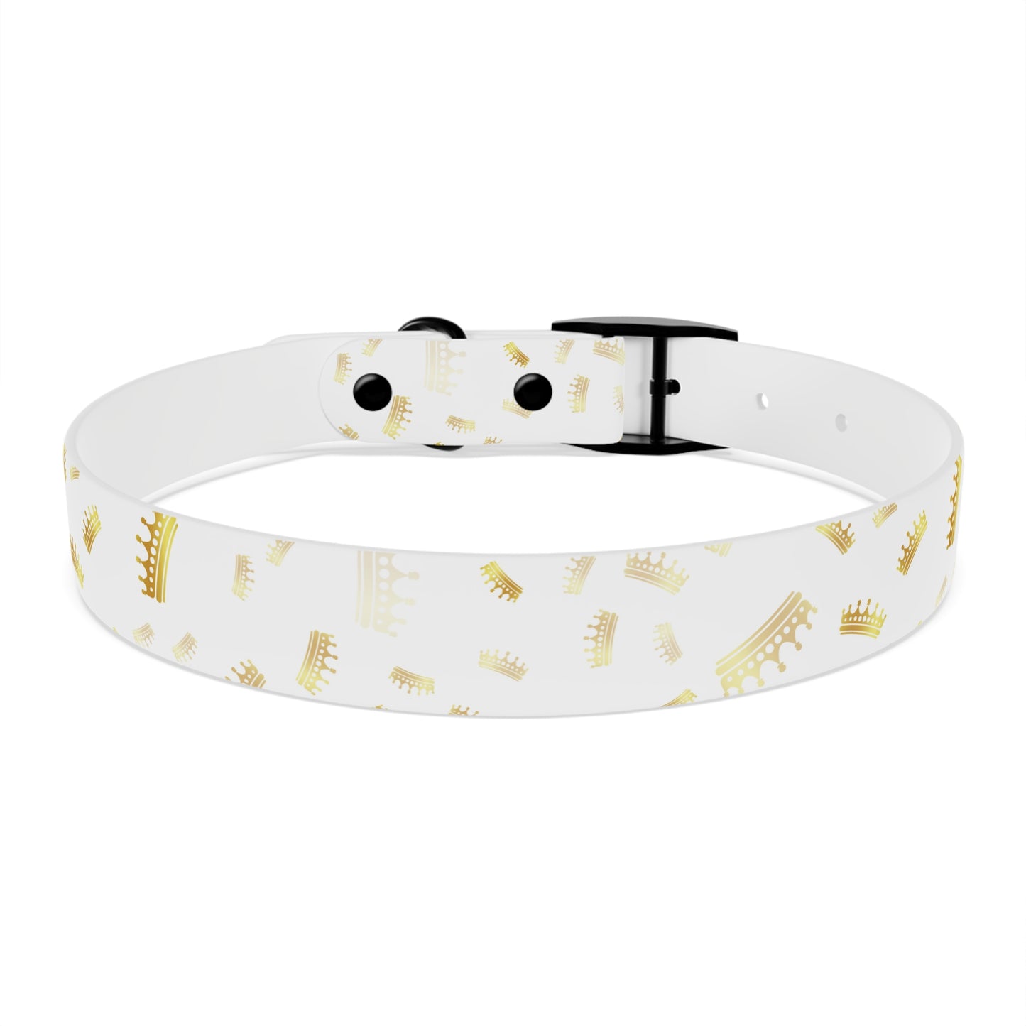 Gold Crown Pattern Dog Collar — Royal Pet Collar for Small & Large Dogs