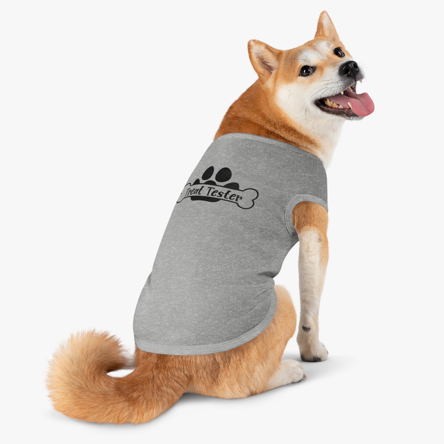 Pet Tank Top - "Treat Tester" Paw Print Bone Dog Shirt