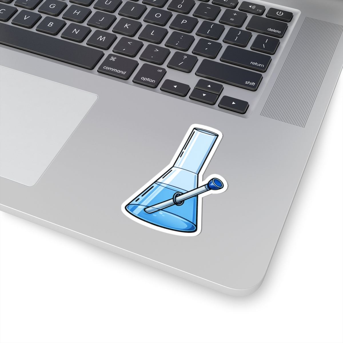 Bong Beaker Kiss-Cut Sticker – Blue Glass Water Pipe Decal for Laptops & Water Bottles