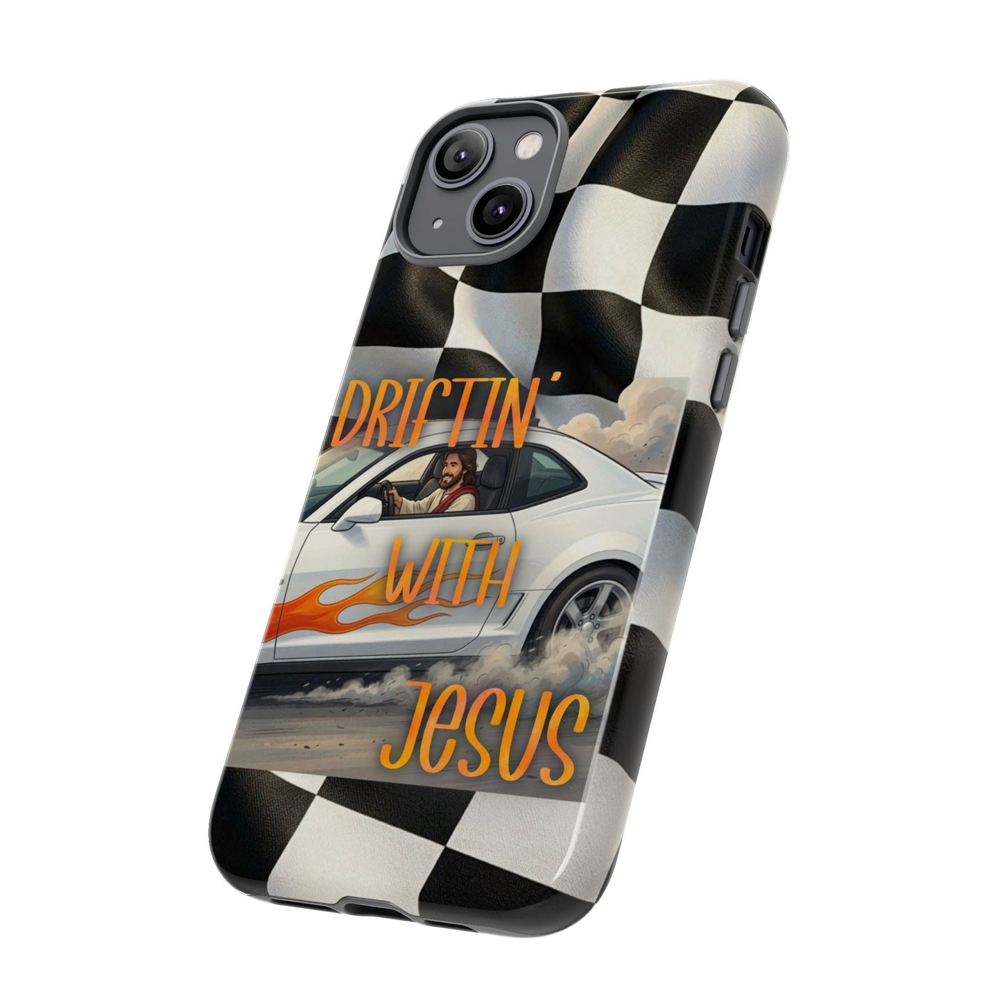 Phone Case — "Driftin' with Jesus" Racing Flag Design- iPhone