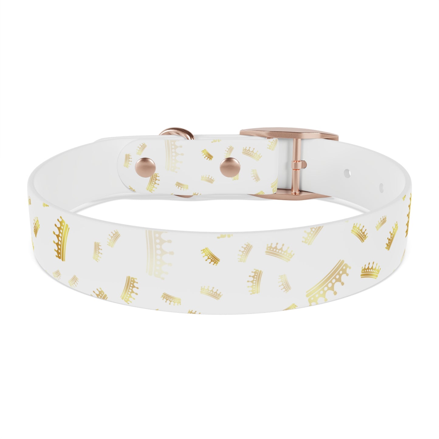 Gold Crown Pattern Dog Collar — Royal Pet Collar for Small & Large Dogs