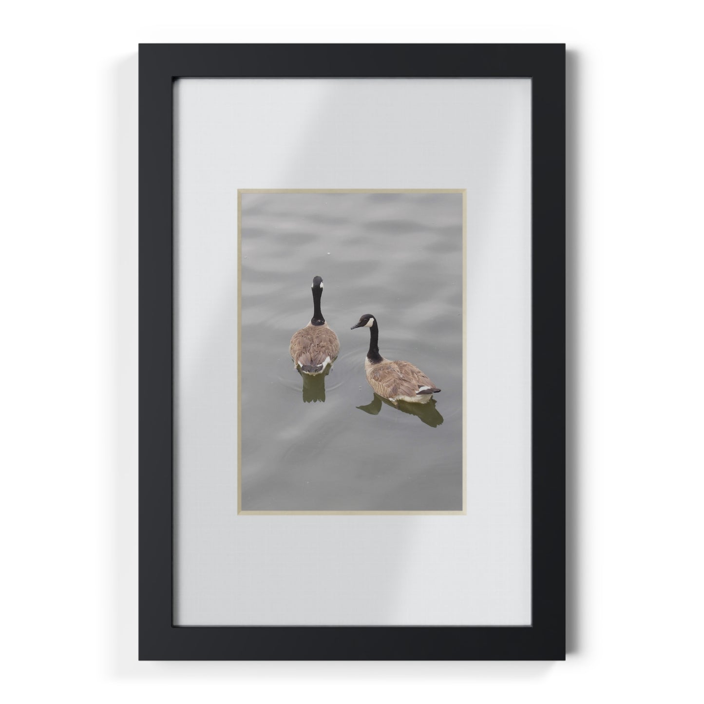 Black Framed Goose Photo Print — Minimal Wildlife Wall Art
