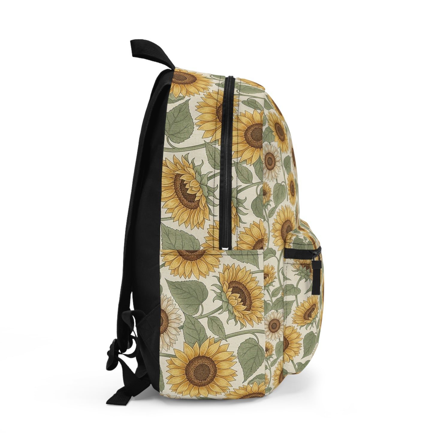 Sunflower Pattern Backpack — Vintage Floral School & Travel Bag