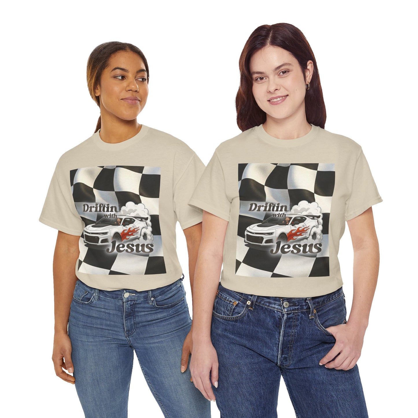 Driftin' with Jesus Tee — Christian Racing Graphic T-Shirt