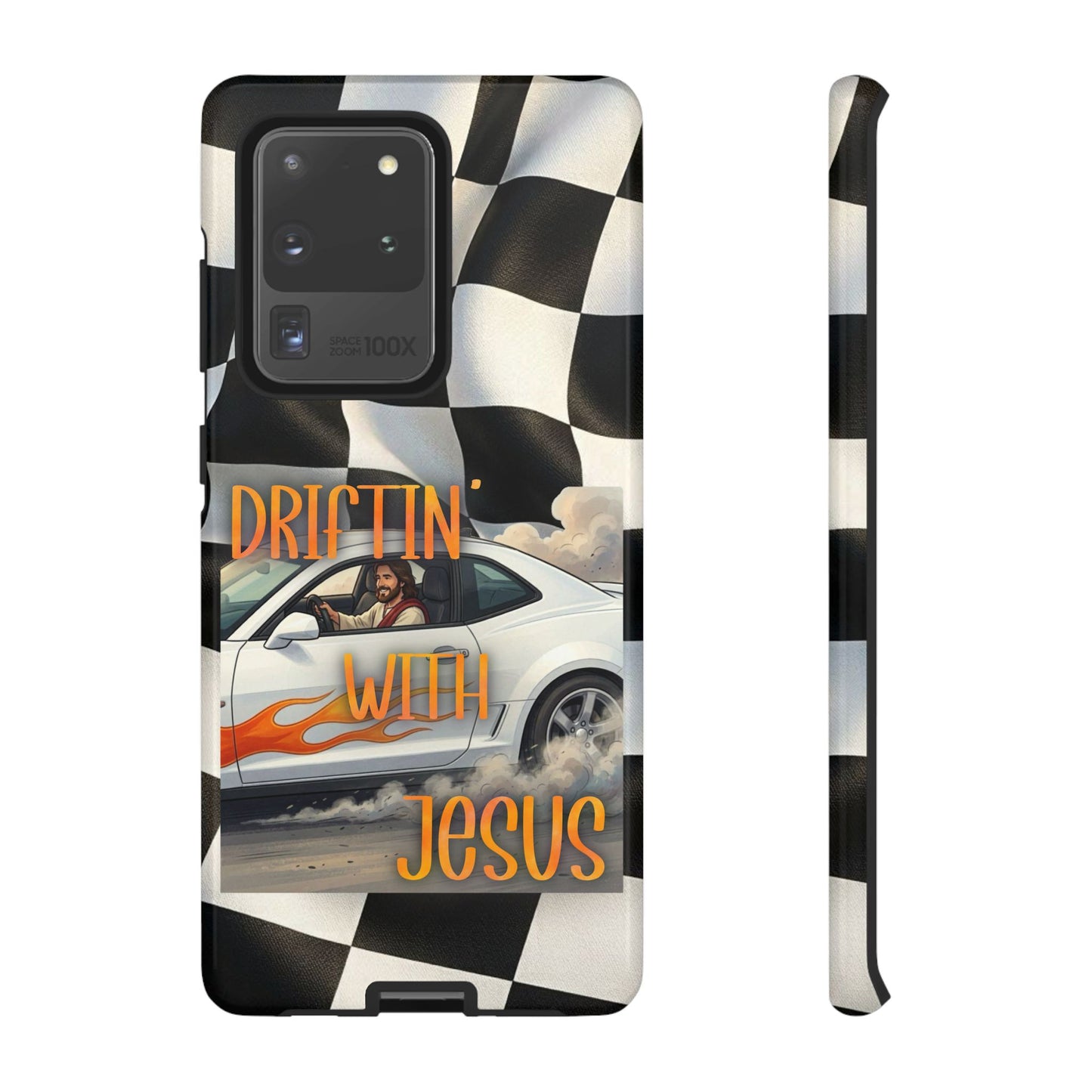 Phone Case — "Driftin' With Jesus" Racing Crosscheck Design - Samsung/ Google phones