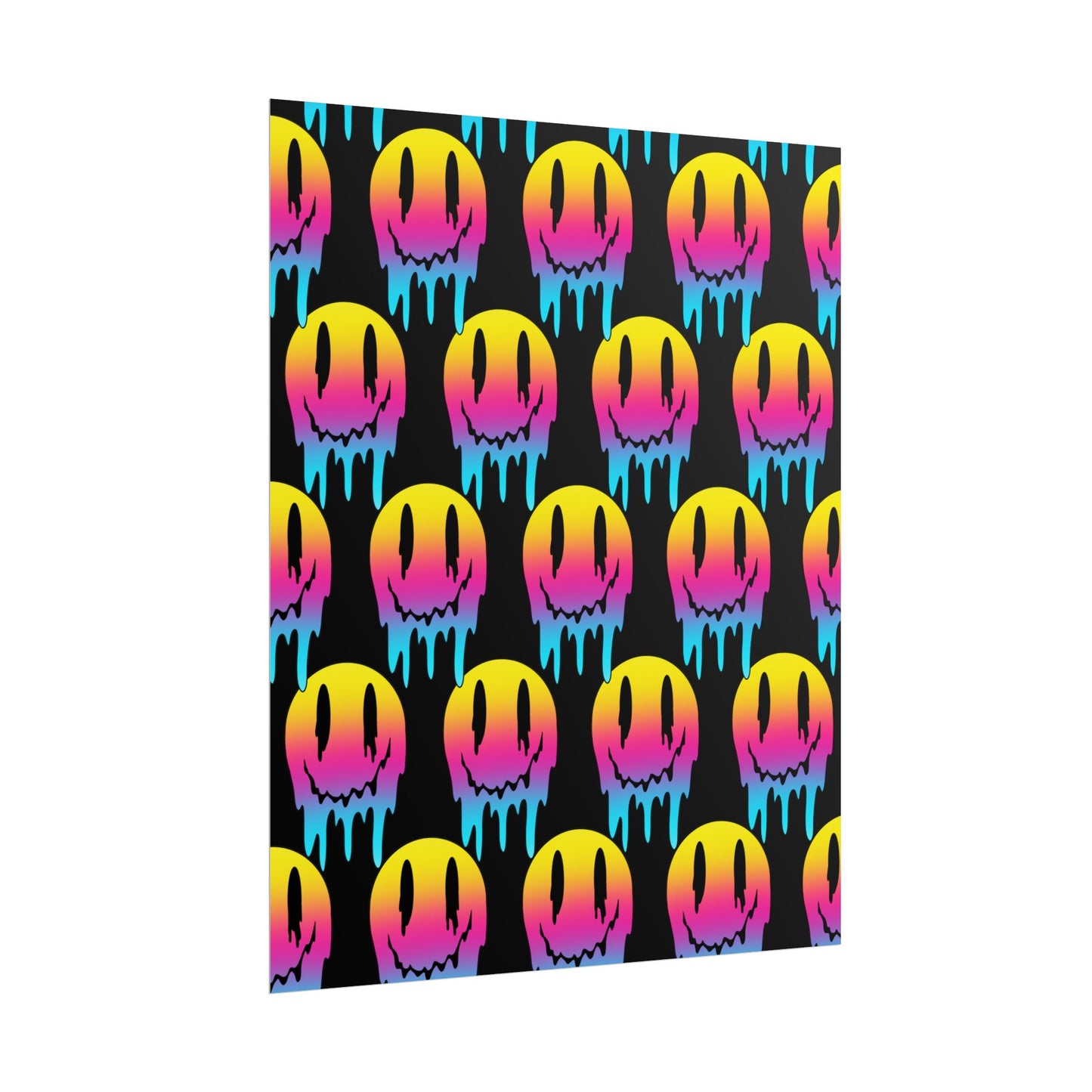 Neon Drip Smiley Poster