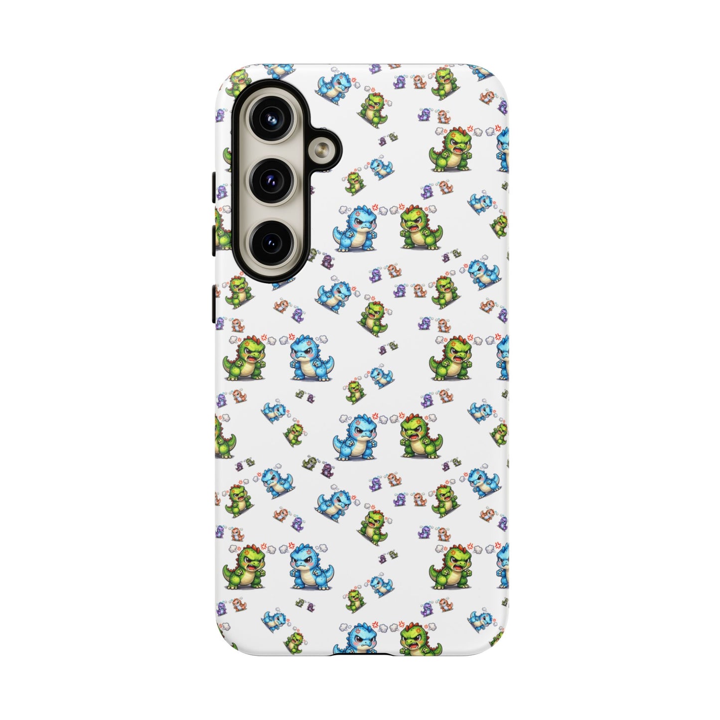 Cute Dino Pattern Phone Case — Playful Cartoon Dinosaur Tough Phone Cover