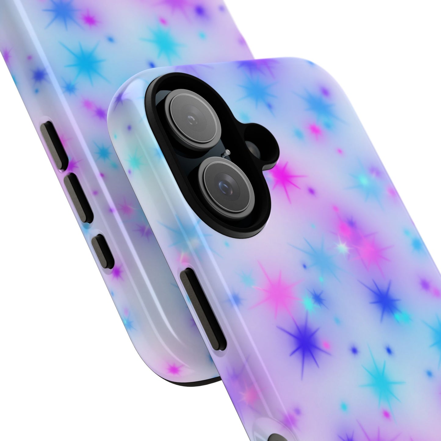 Galaxy Starburst Tough Phone Case — Pastel Pink & Blue Sparkle Protective Cover