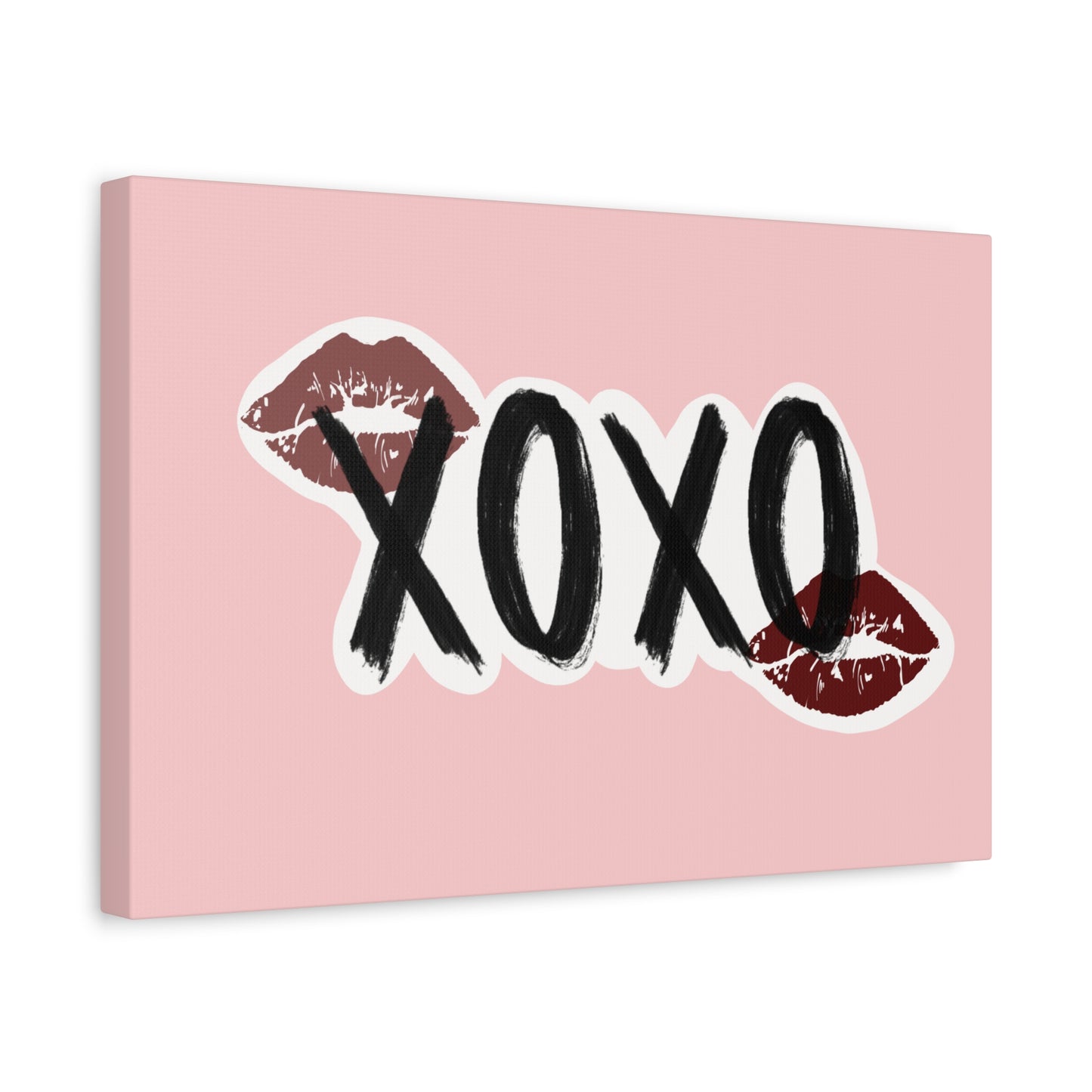 XOXO Kiss Wall Canvas — Pink Romantic Home Décor for Valentine’s Day