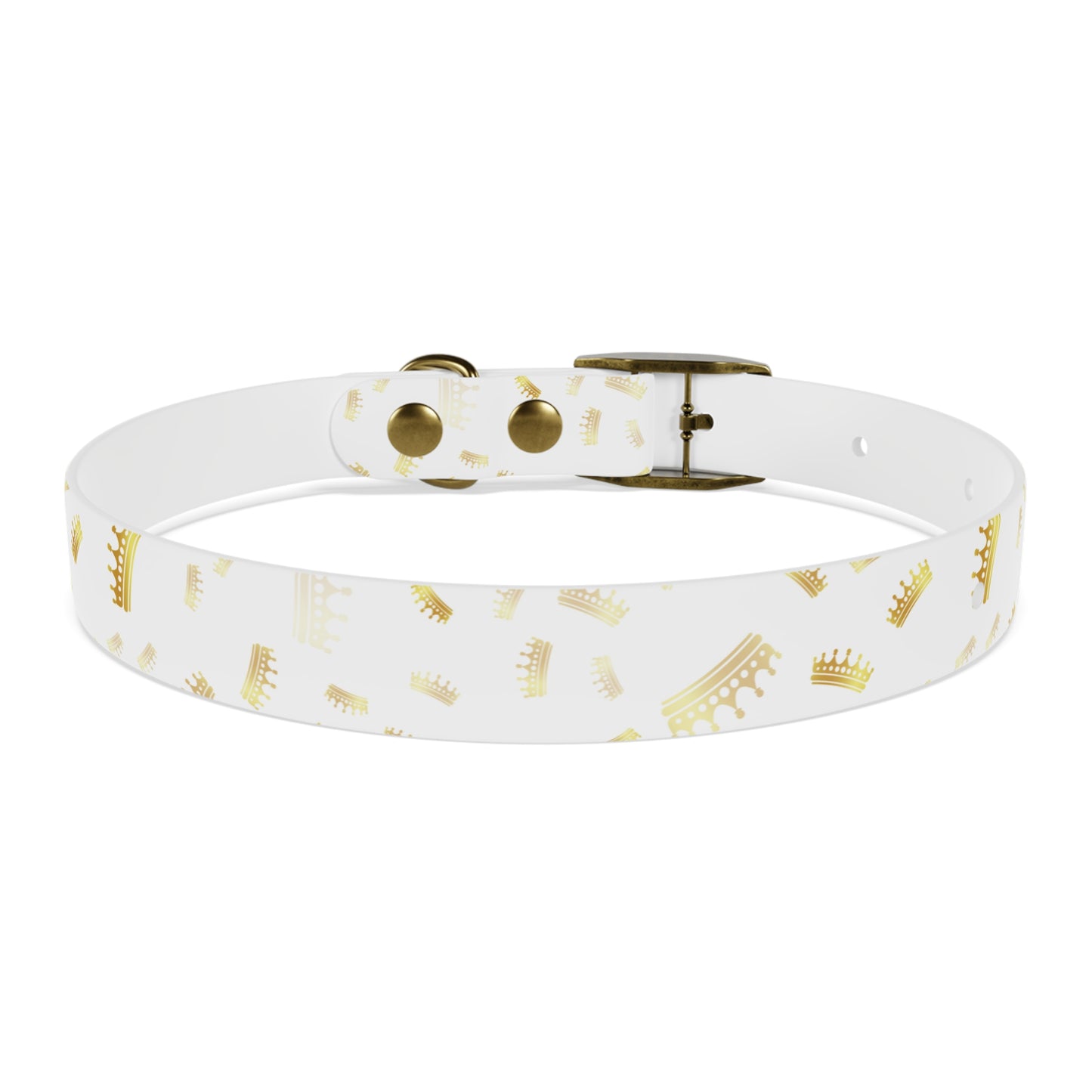 Gold Crown Pattern Dog Collar — Royal Pet Collar for Small & Large Dogs
