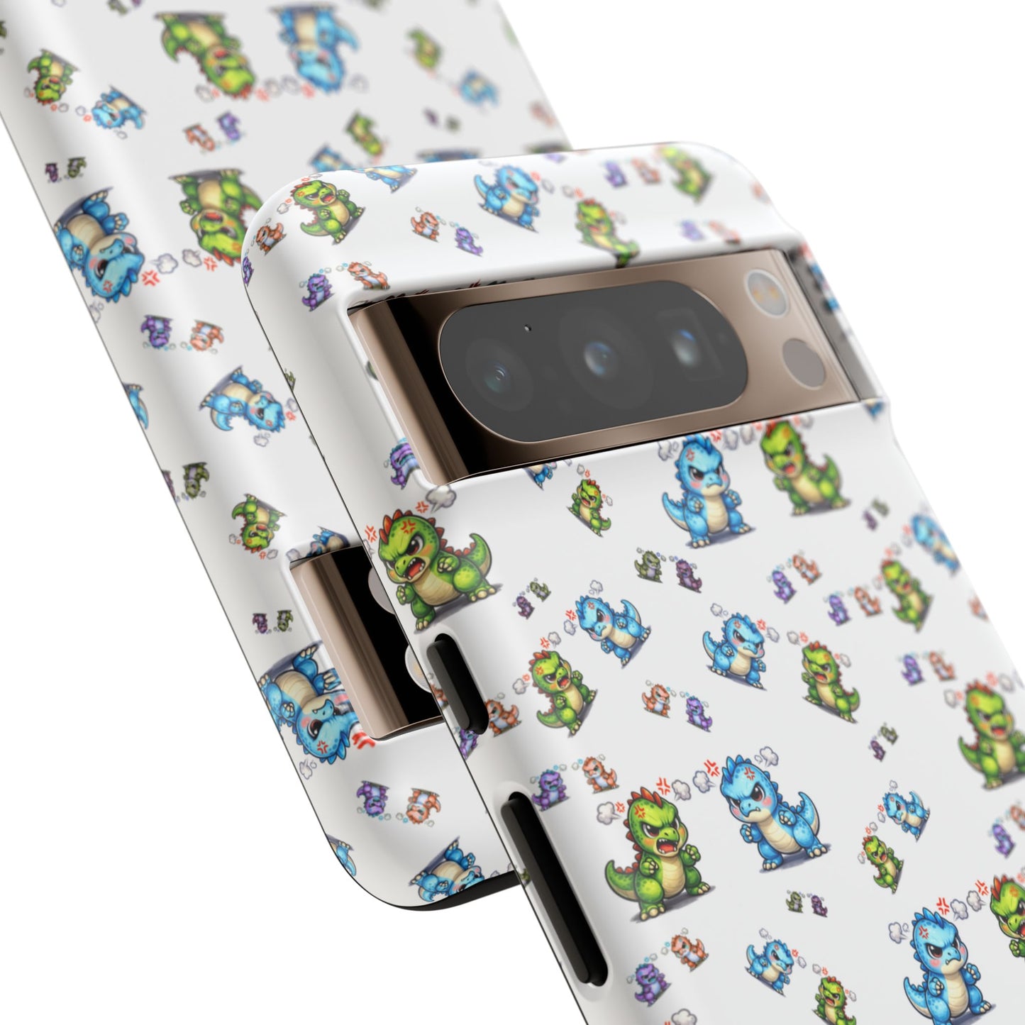 Cute Dino Pattern Phone Case — Playful Cartoon Dinosaur Tough Phone Cover