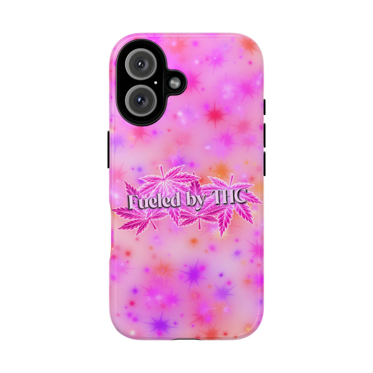 Fueled by THC Phone Case — Pink Cannabis Leaf Protective Case