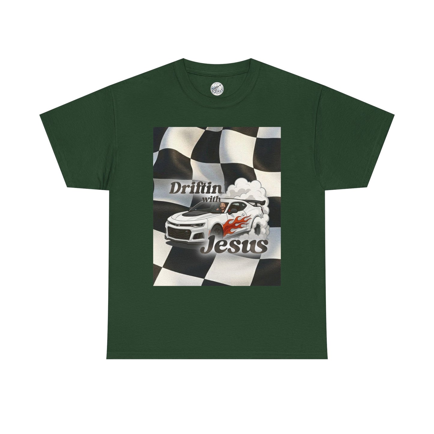 Driftin' with Jesus Tee — Christian Racing Graphic T-Shirt